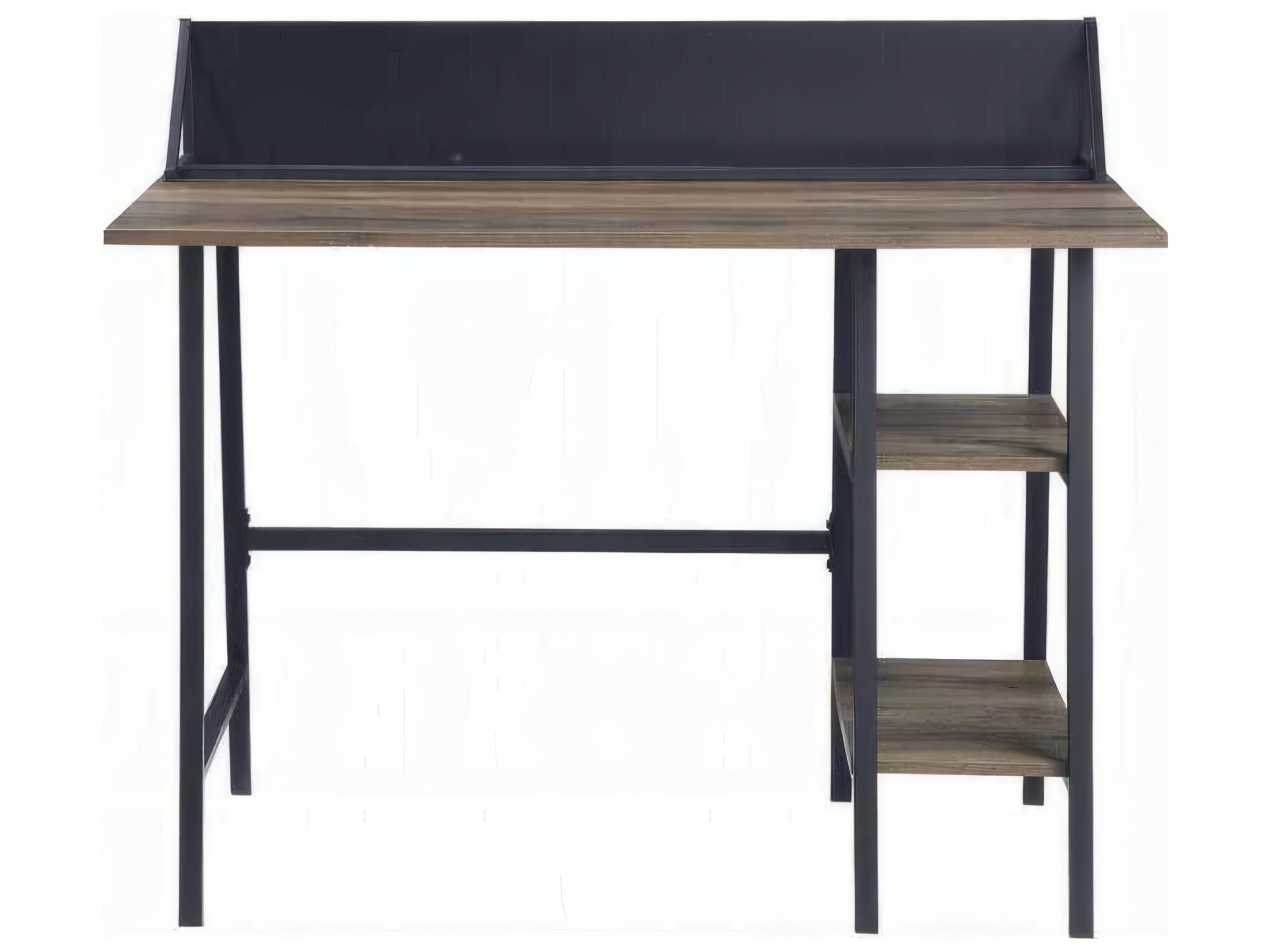 Acme Furniture Rustic Oak Black Brown Writing Desk