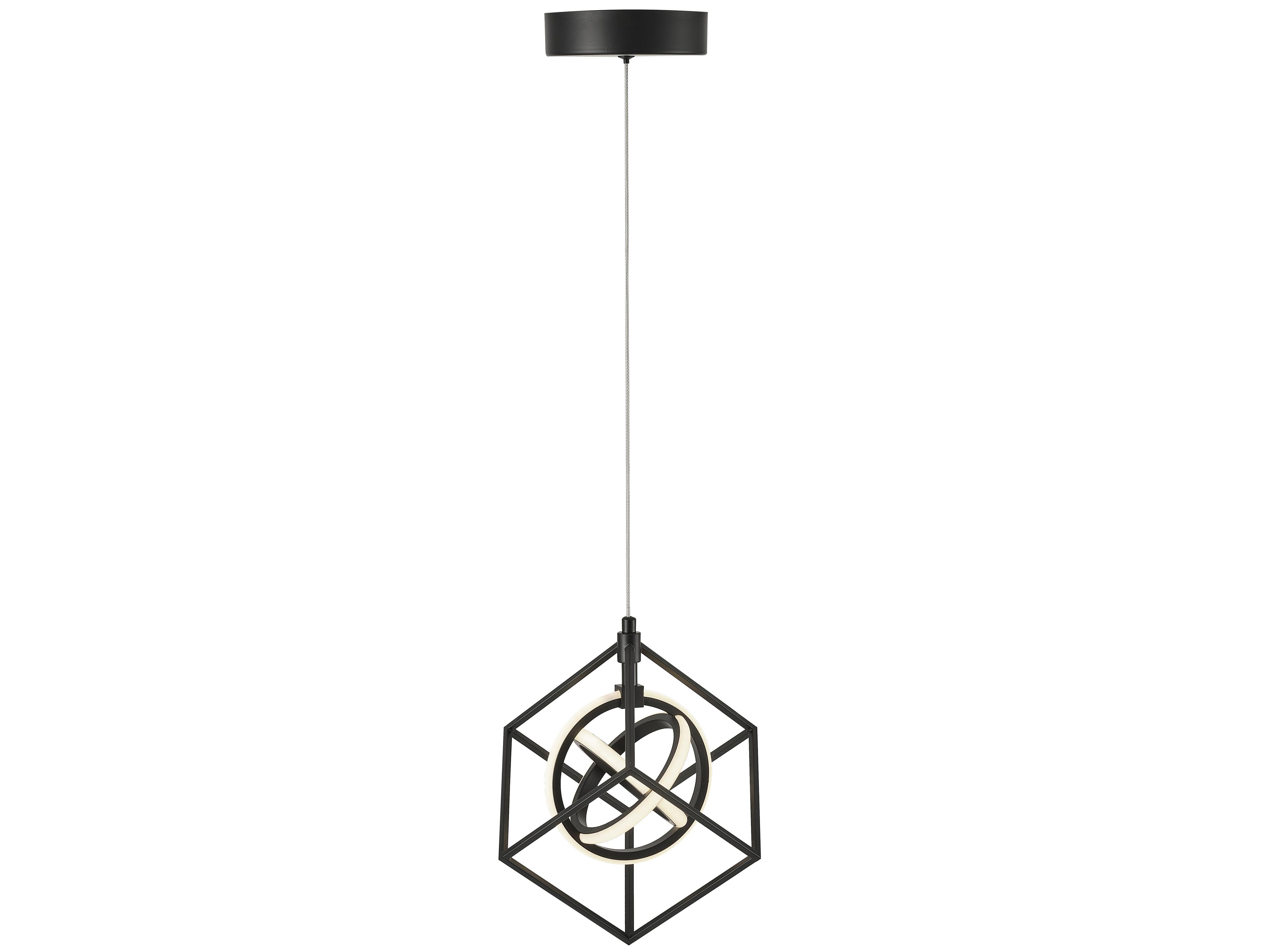 Artcraft Tulip 1-Light Matte Black Geometric Mini Pendant