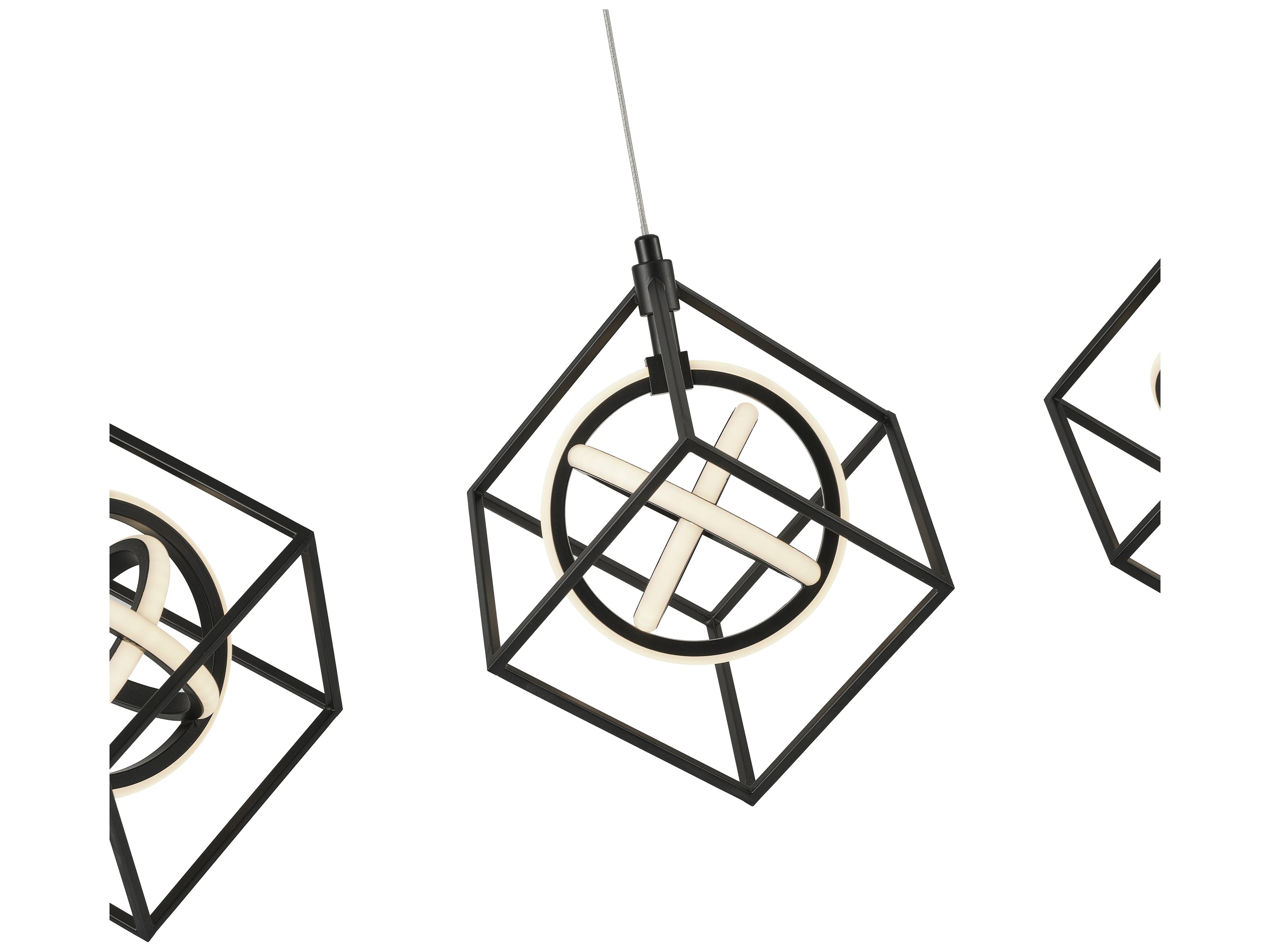 Artcraft Tulip 4-Light Matte Black Geometric Island Pendant