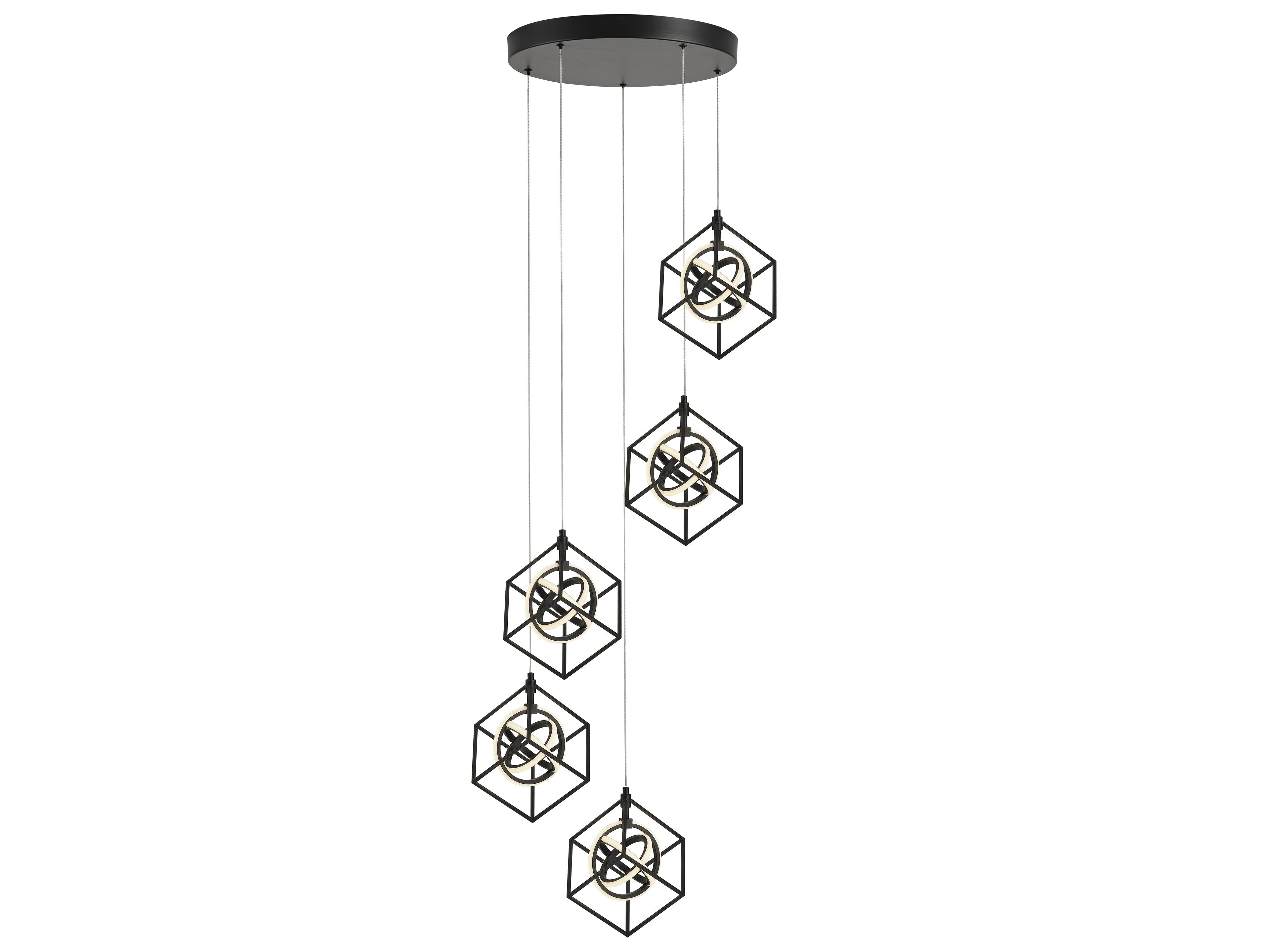 Tulip LED Multi-Light Pendant in Matte Black