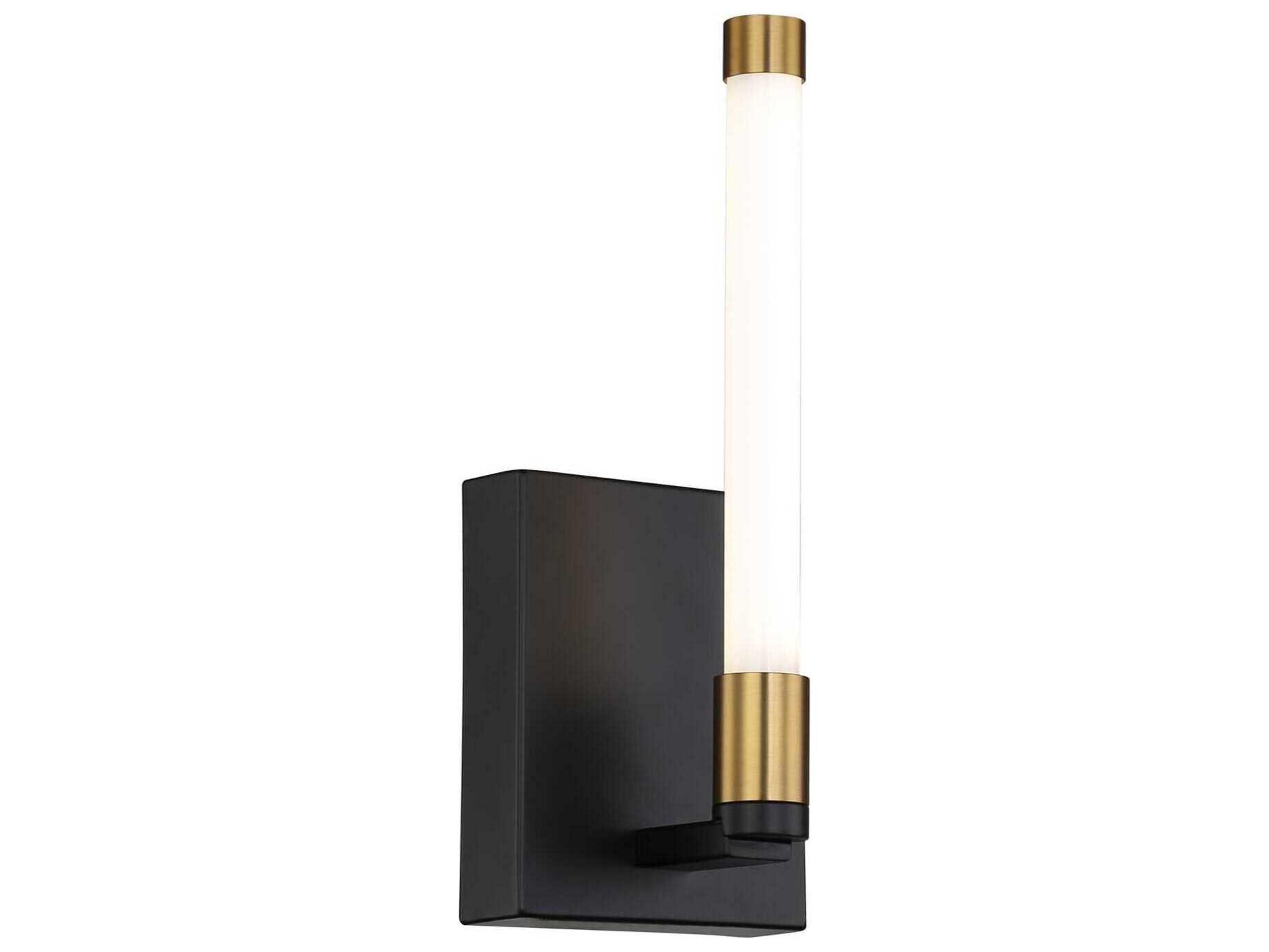 Artcraft Infiniti 1-Light Matte Black Brass Glass LED Wall Sconce