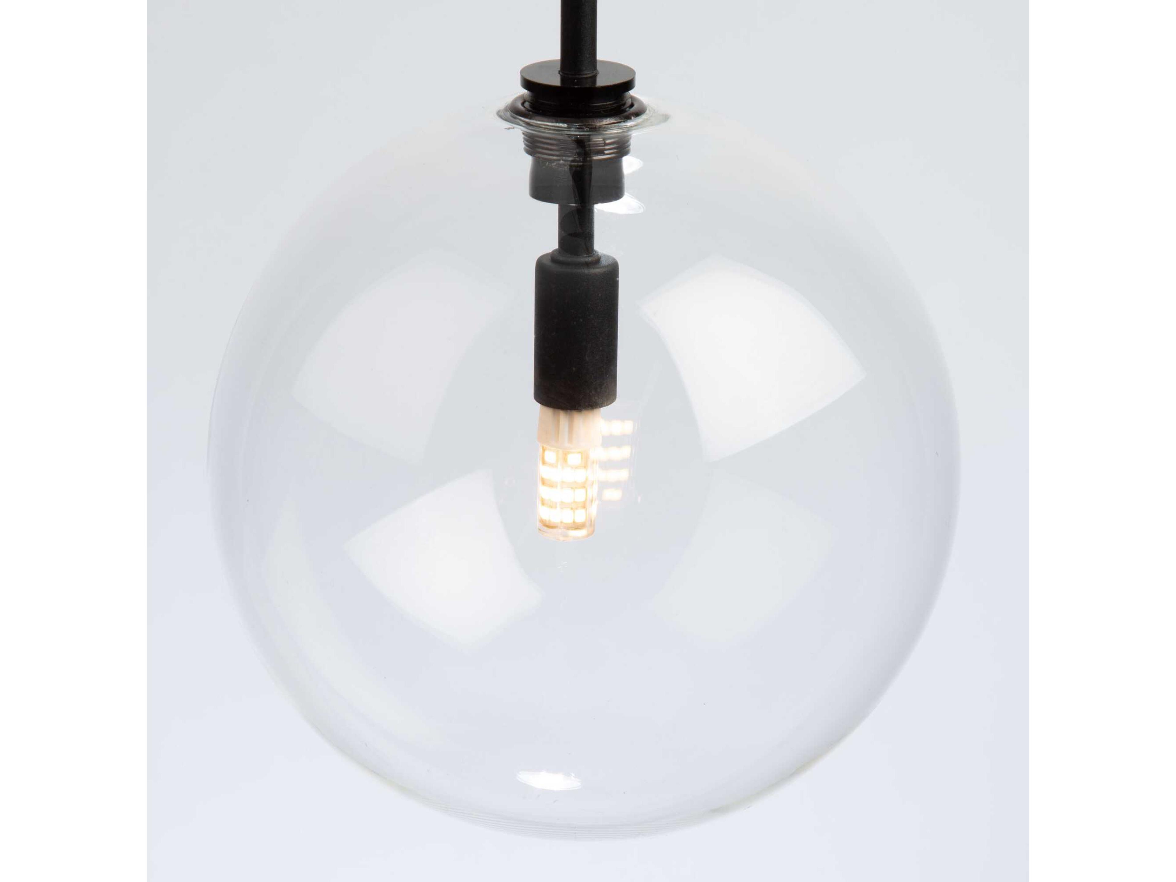 Artcraft Pinpoint 1-Light Black Glass Globe Mini Pendant