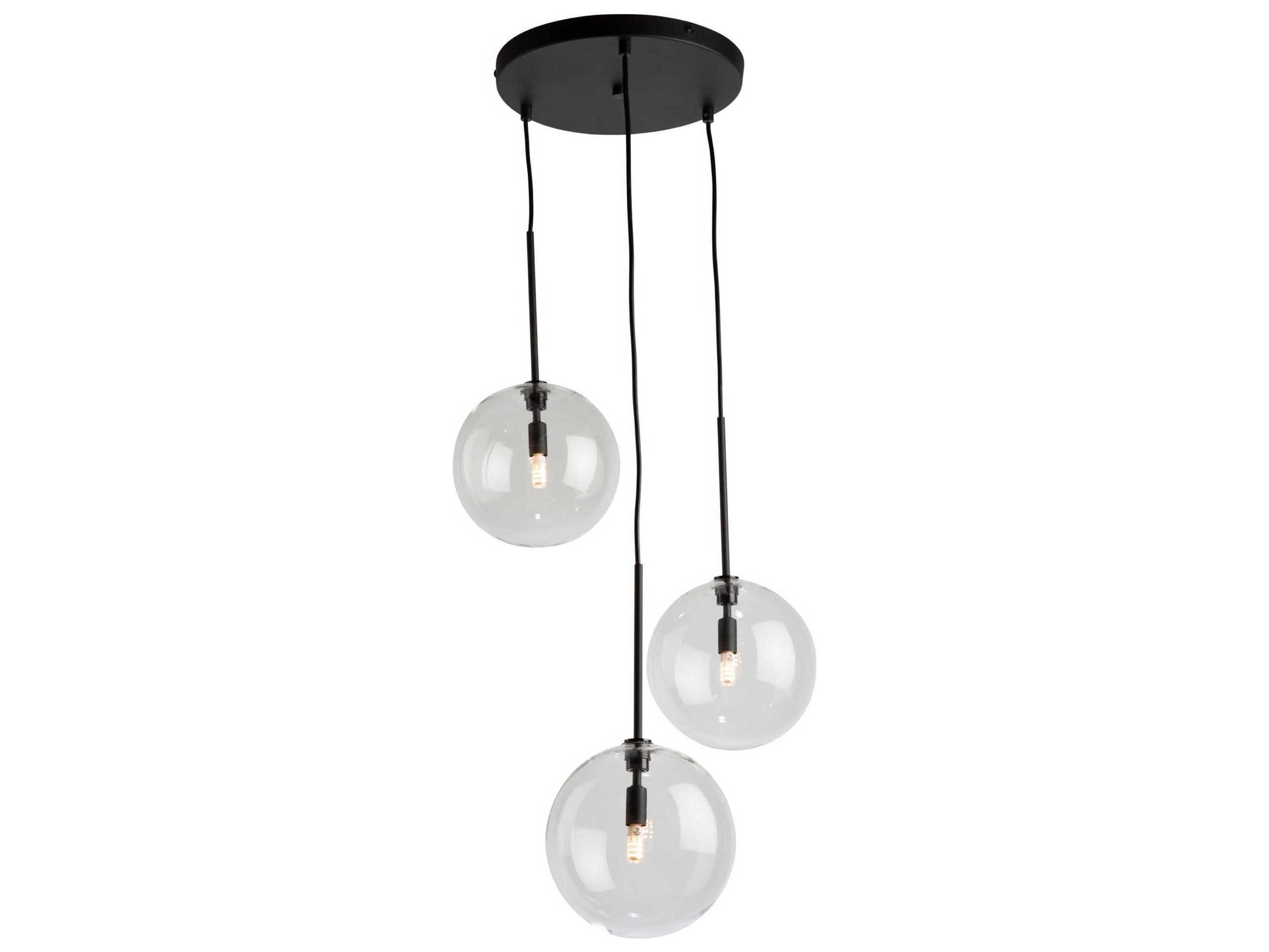 Artcraft Pinpoint 3-Light Black Glass Globe Pendant