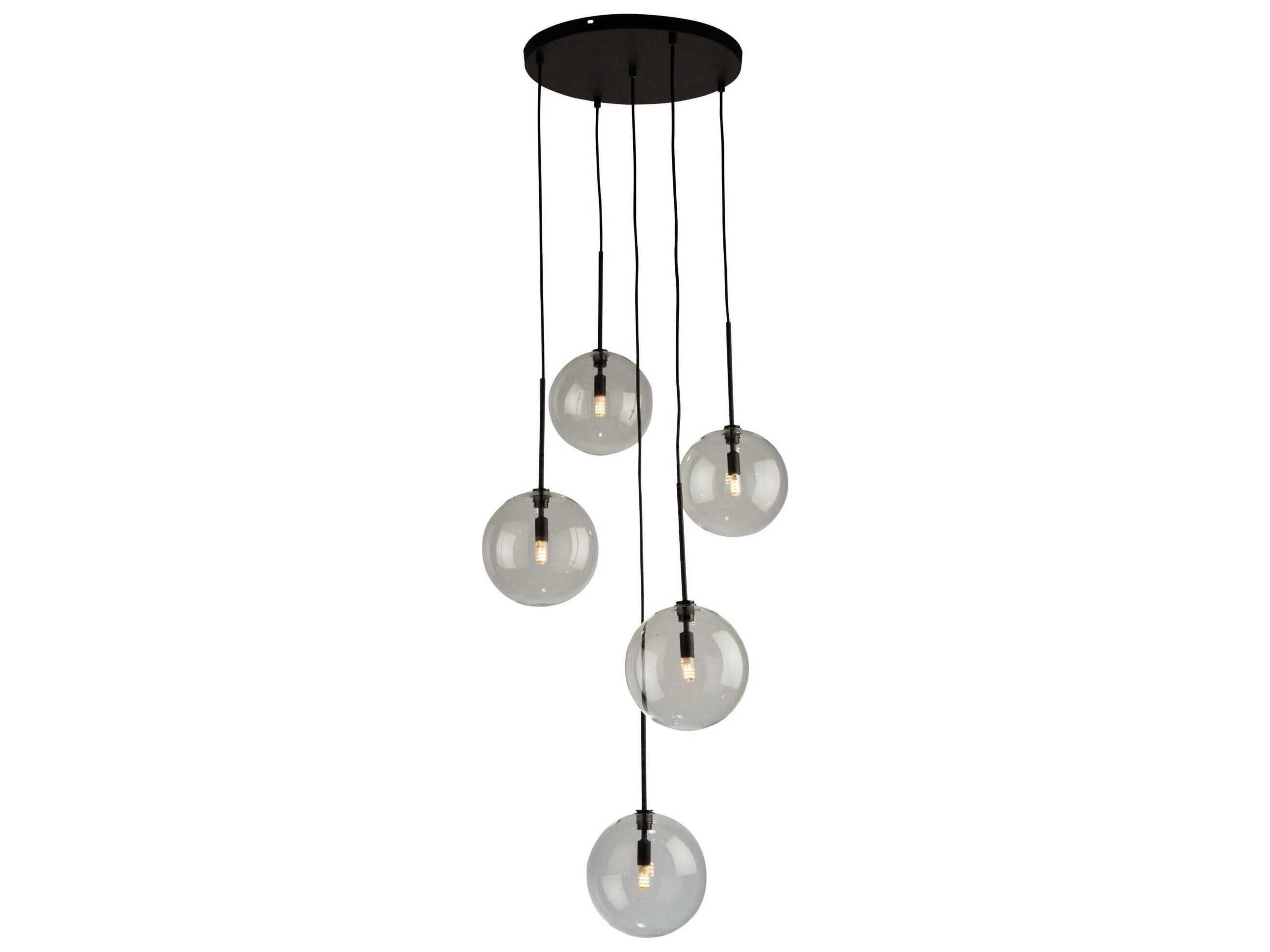 Pinpoint 5 Light Multi Pendant Black Modern