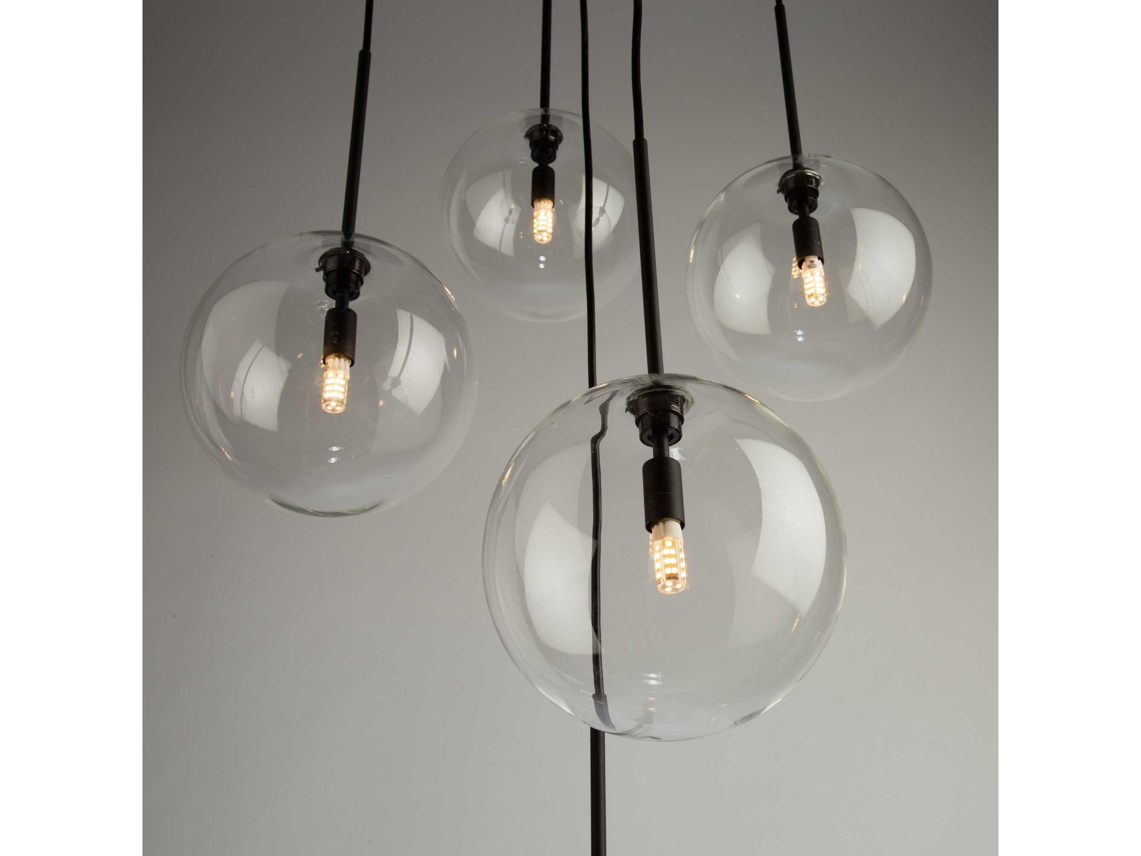 Artcraft Pinpoint 5-Light Black Glass Globe Pendant