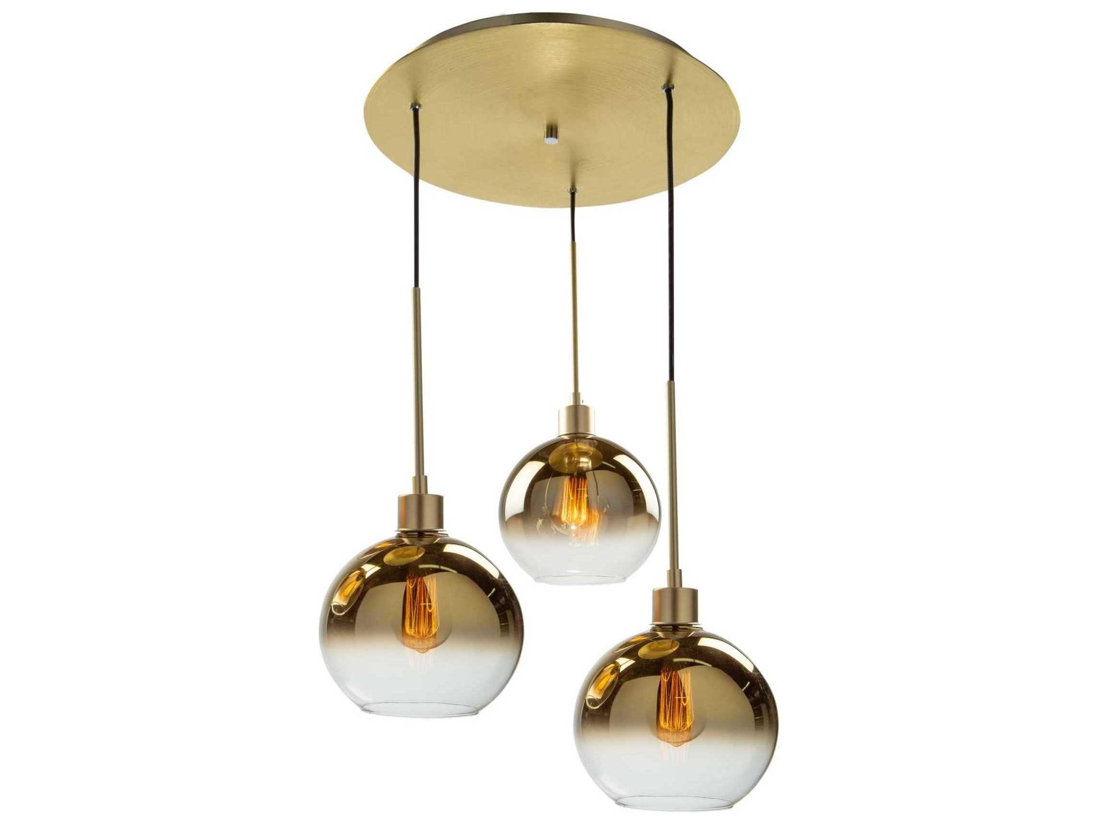 Artcraft Morning Mist 3-Light Gold Glass LED Globe Pendant