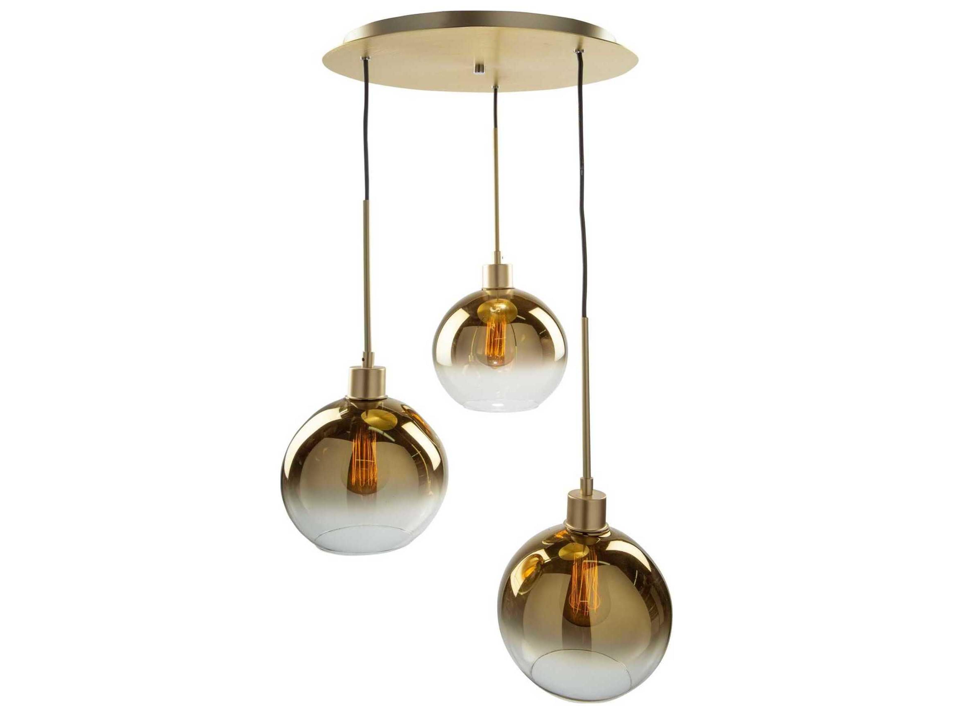 Artcraft Morning Mist 3-Light Gold Glass LED Globe Pendant