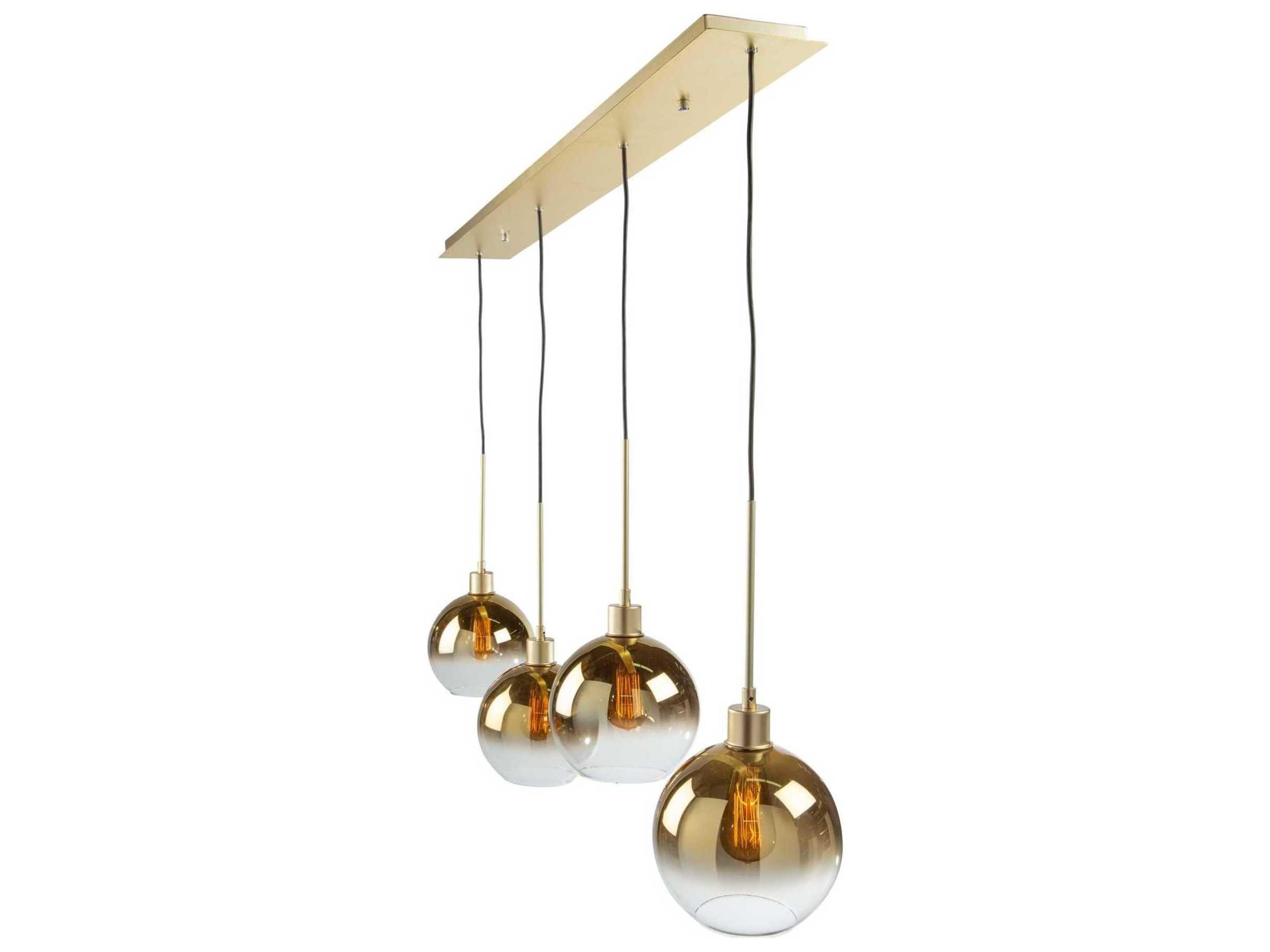 Artcraft Morning Mist 4-Light Gold Glass LED Globe Island Pendant