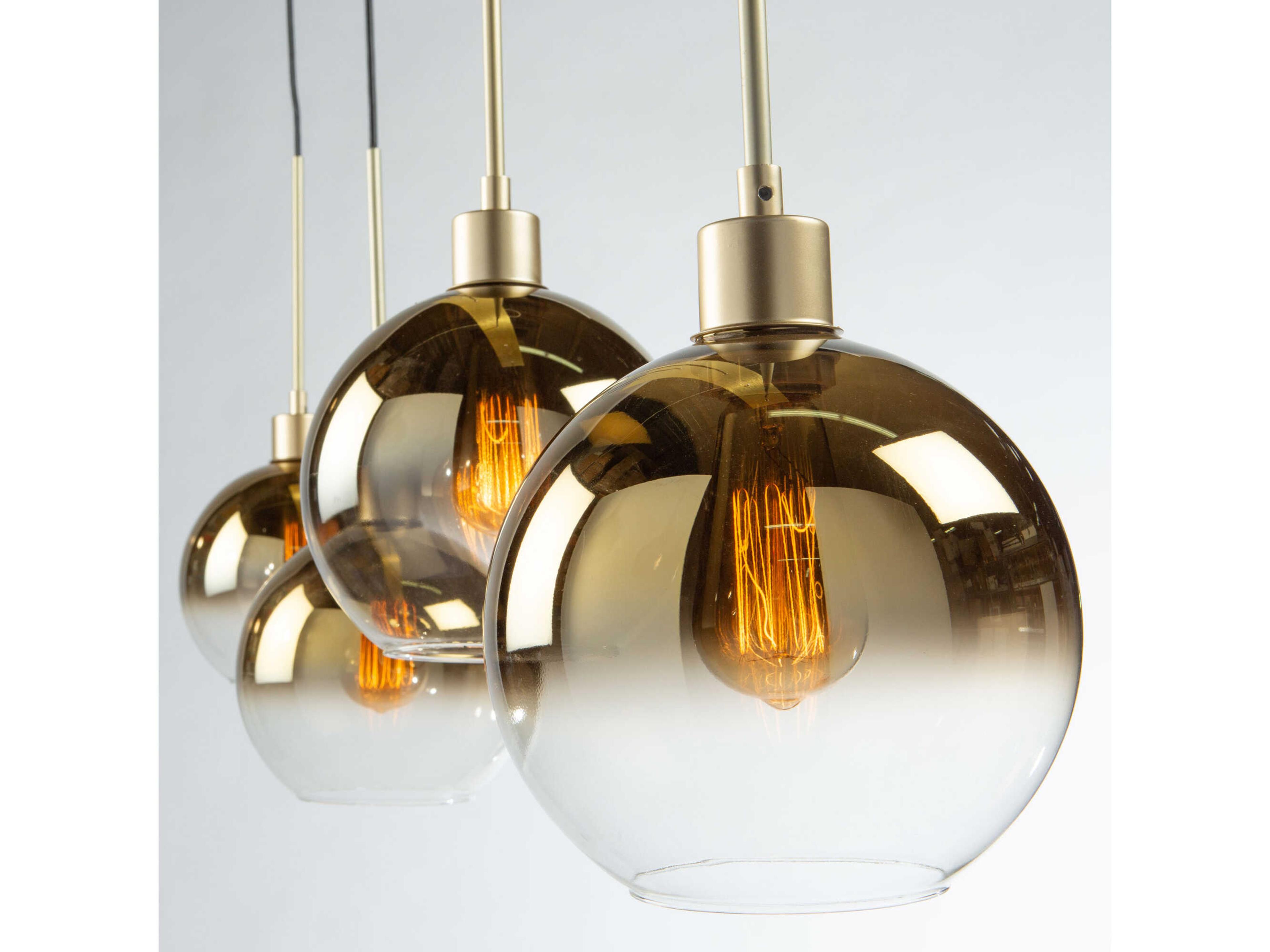 Artcraft Morning Mist 4-Light Gold Glass LED Globe Island Pendant