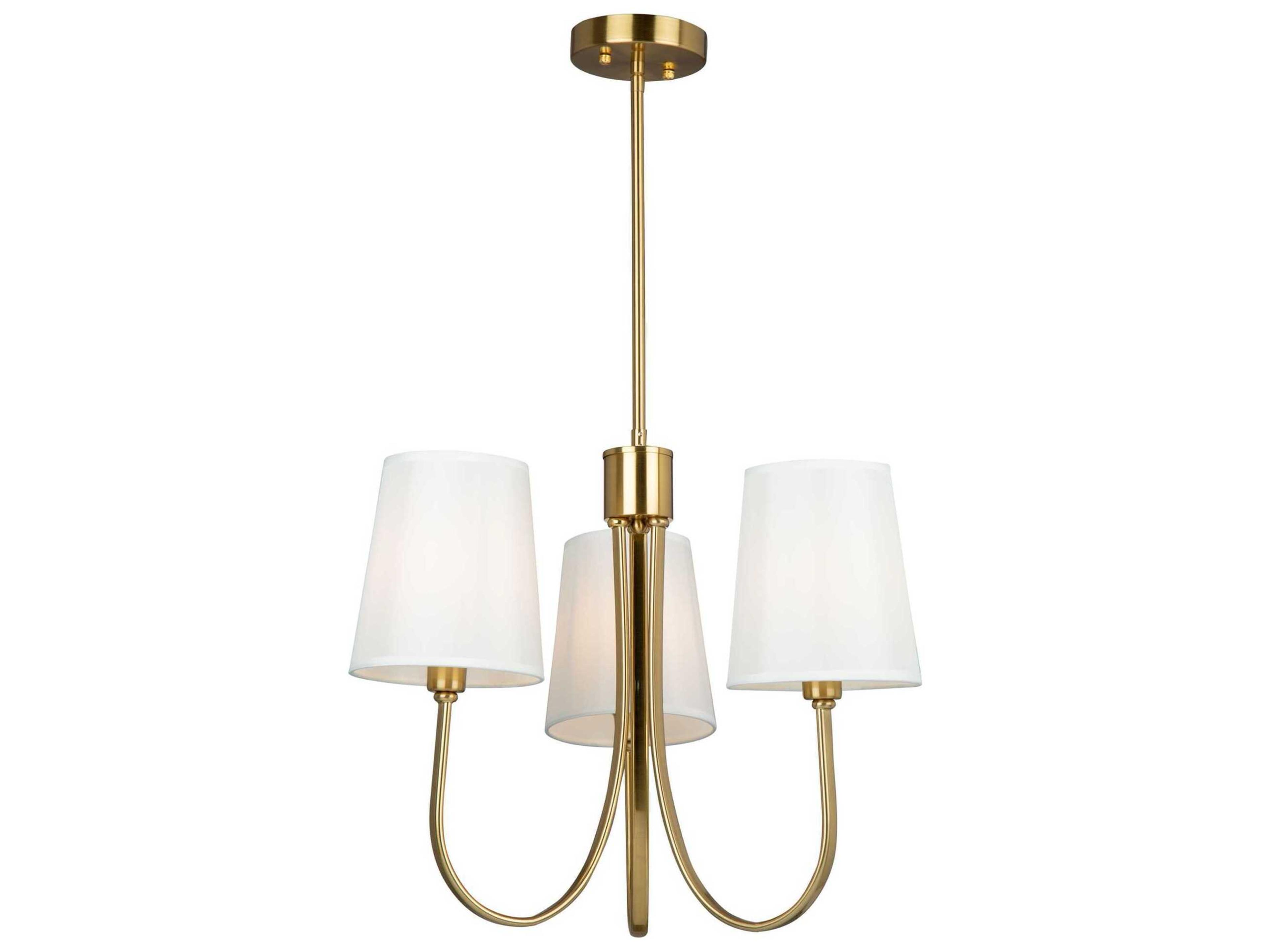 Artcraft Rhythm 3-Light Brushed Gold Empire Chandelier