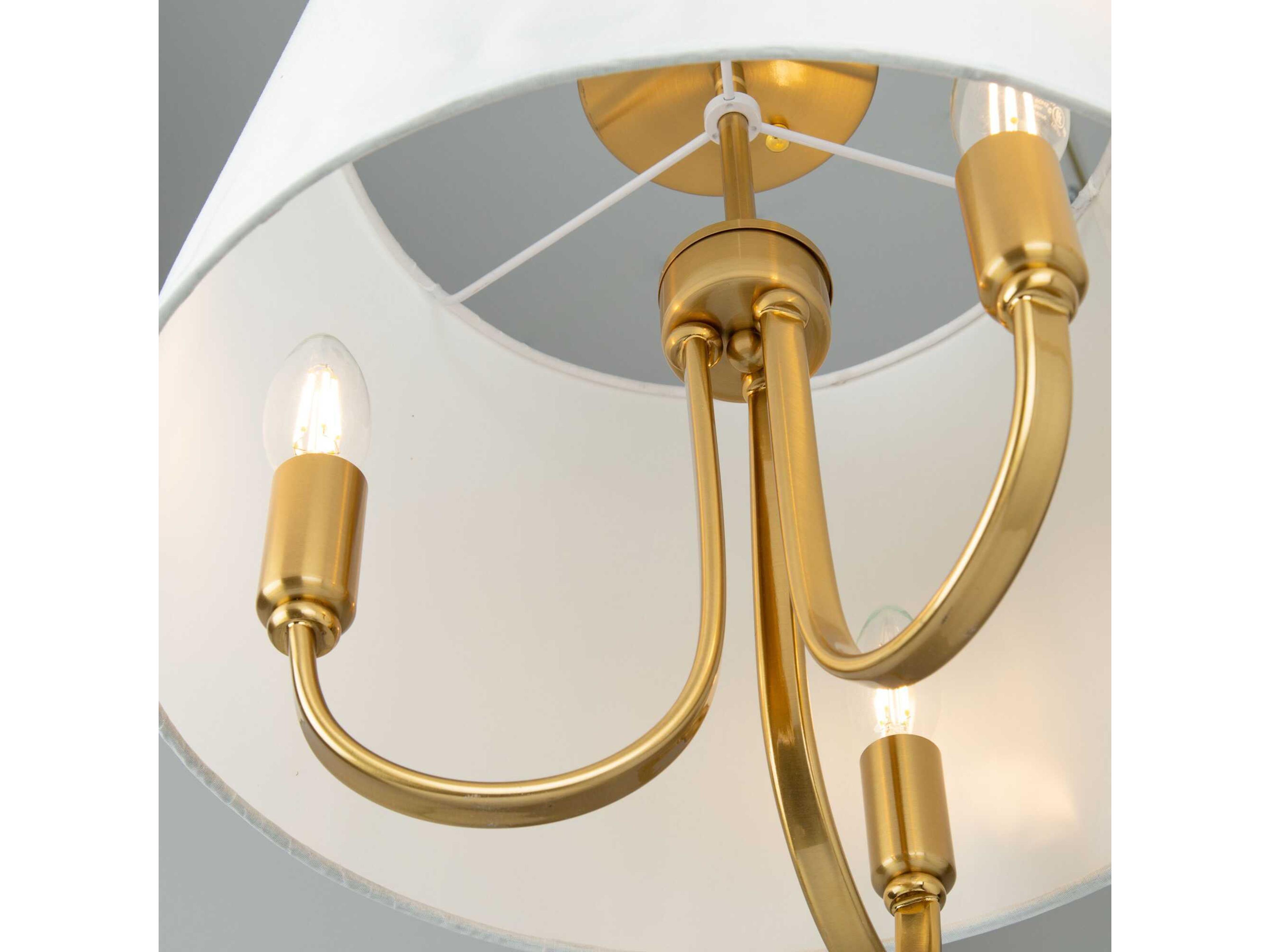 Artcraft Rhythm 3-Light Brushed Gold Empire Semi Flush Mount