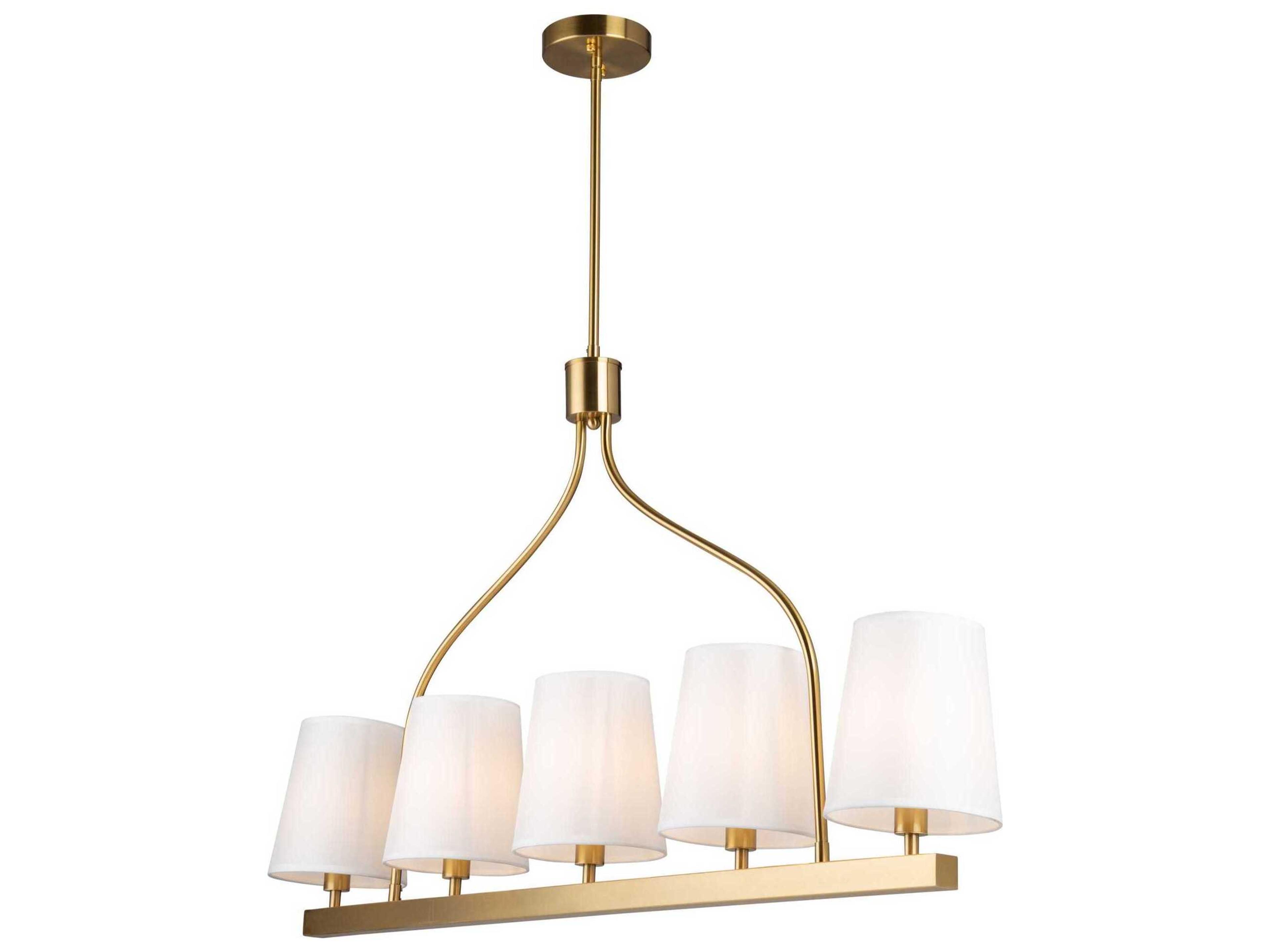 Artcraft Rhythm 5-Light Brushed Gold Empire Linear Island Pendant