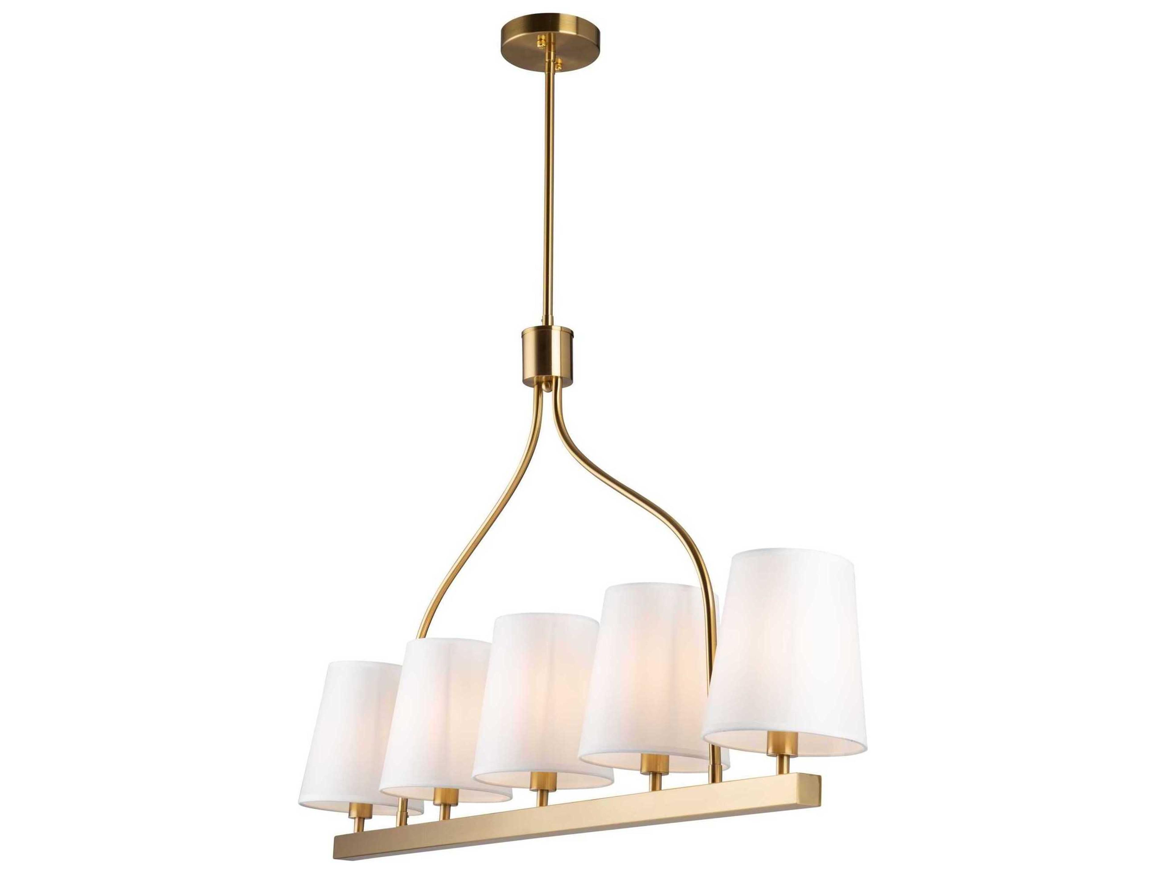 Artcraft Rhythm 5-Light Brushed Gold Empire Linear Island Pendant
