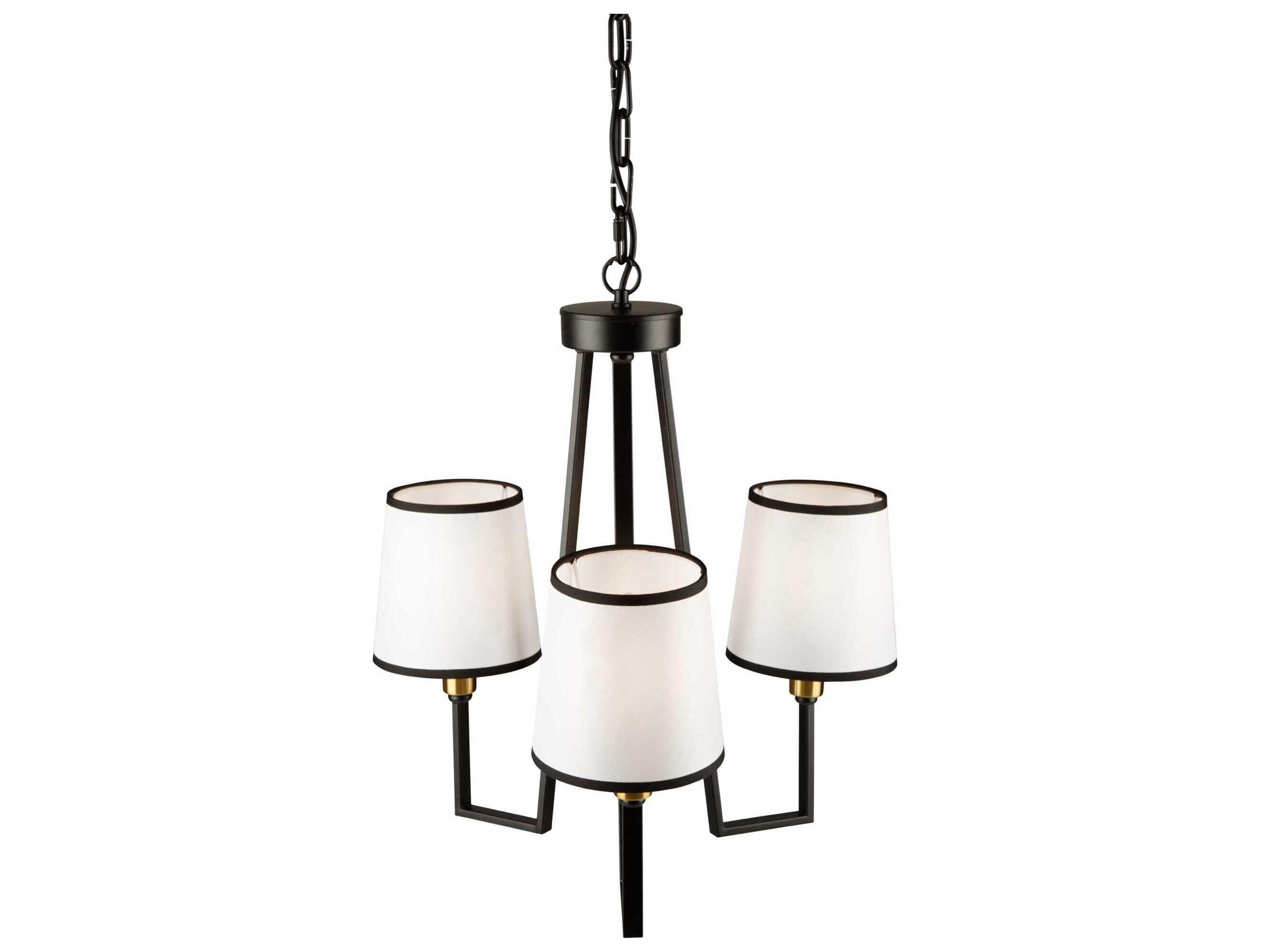 Artcraft Coco 3-Light Gold Black Empire Chandelier