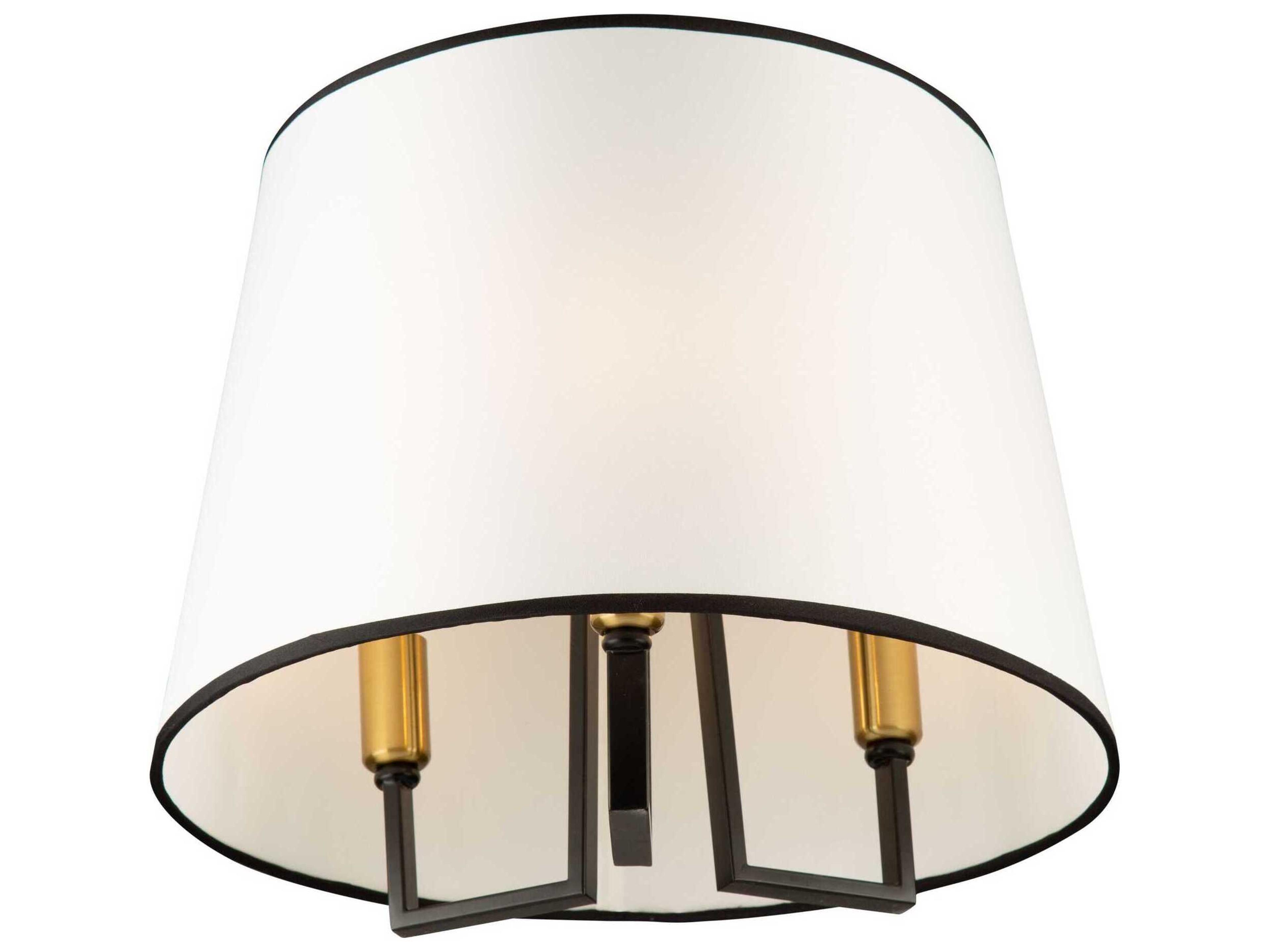 Artcraft Coco 3-Light Gold Black Empire Semi Flush Mount