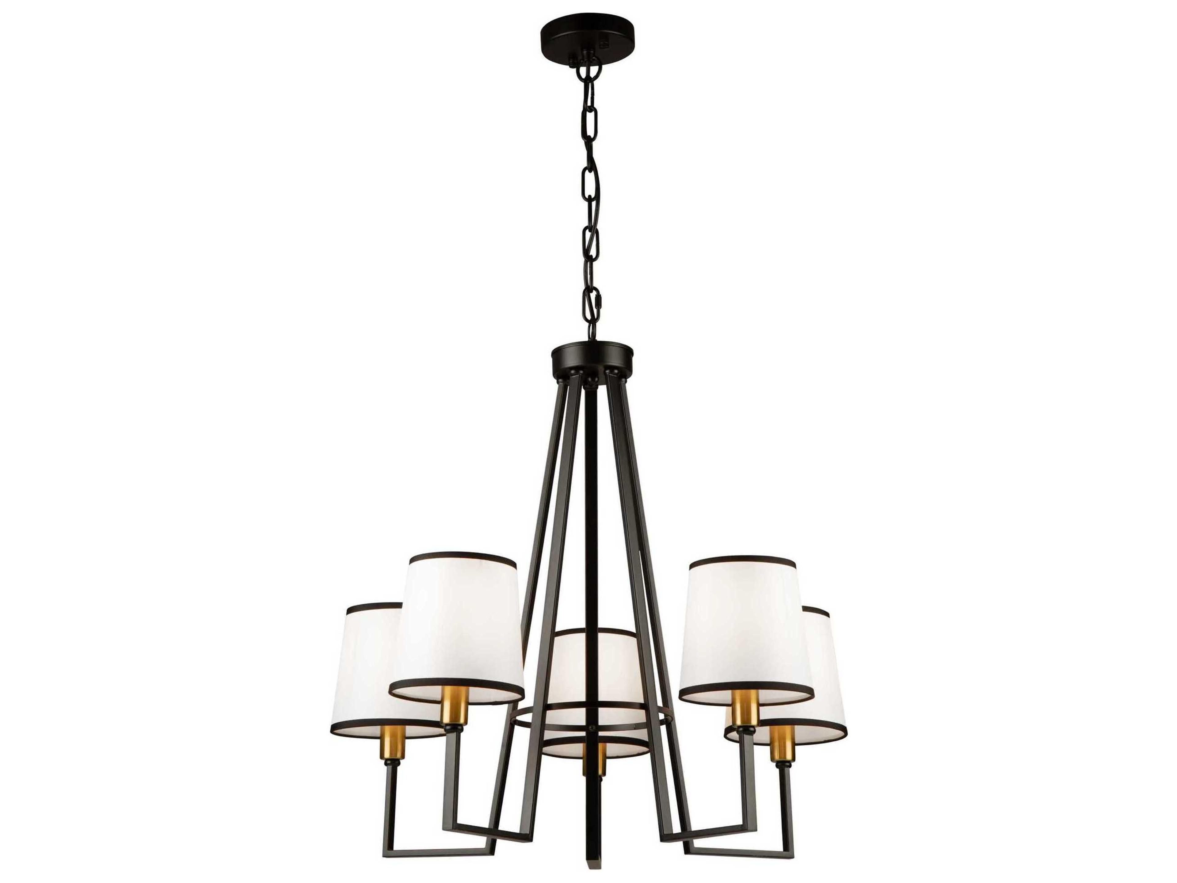 Artcraft Coco 5-Light Gold Black Empire Chandelier