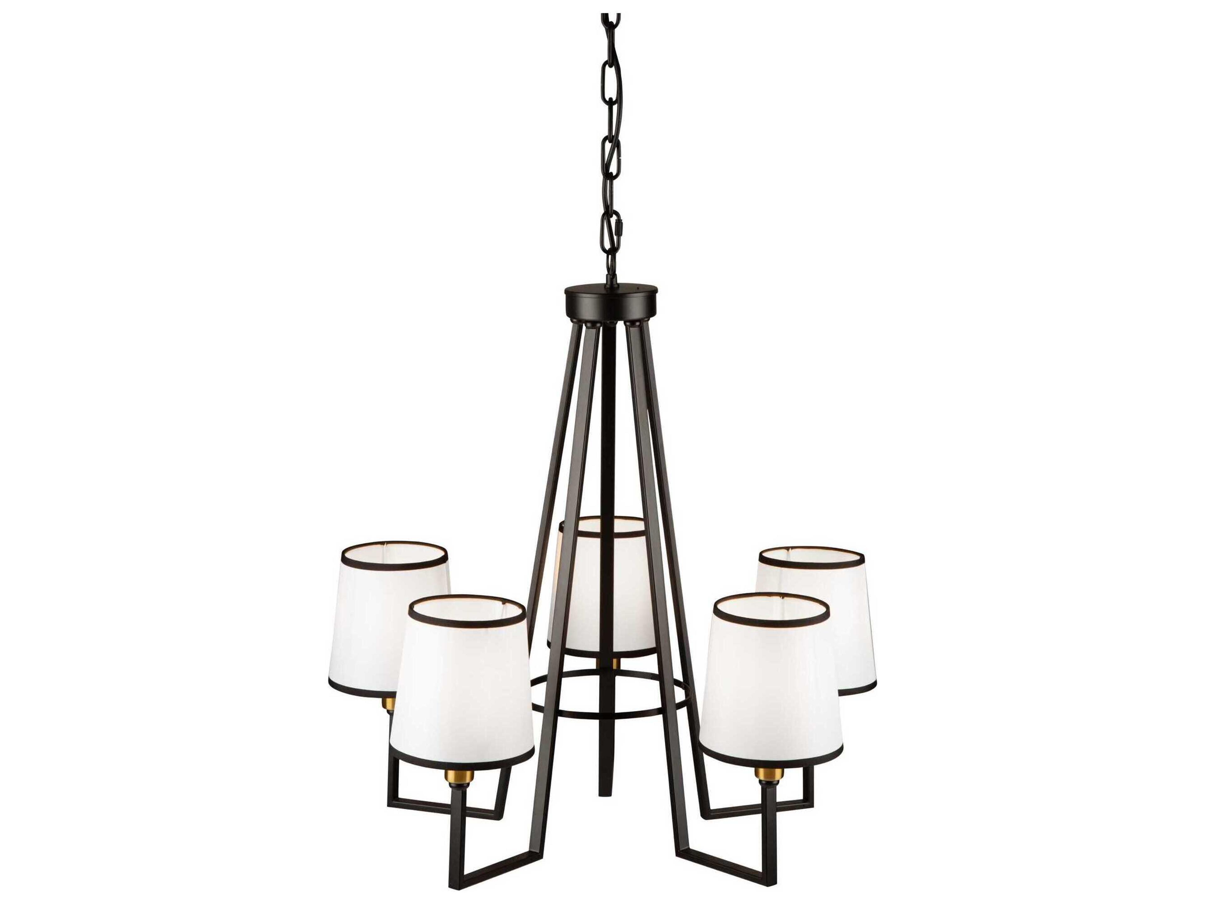 Artcraft Coco 5-Light Gold Black Empire Chandelier