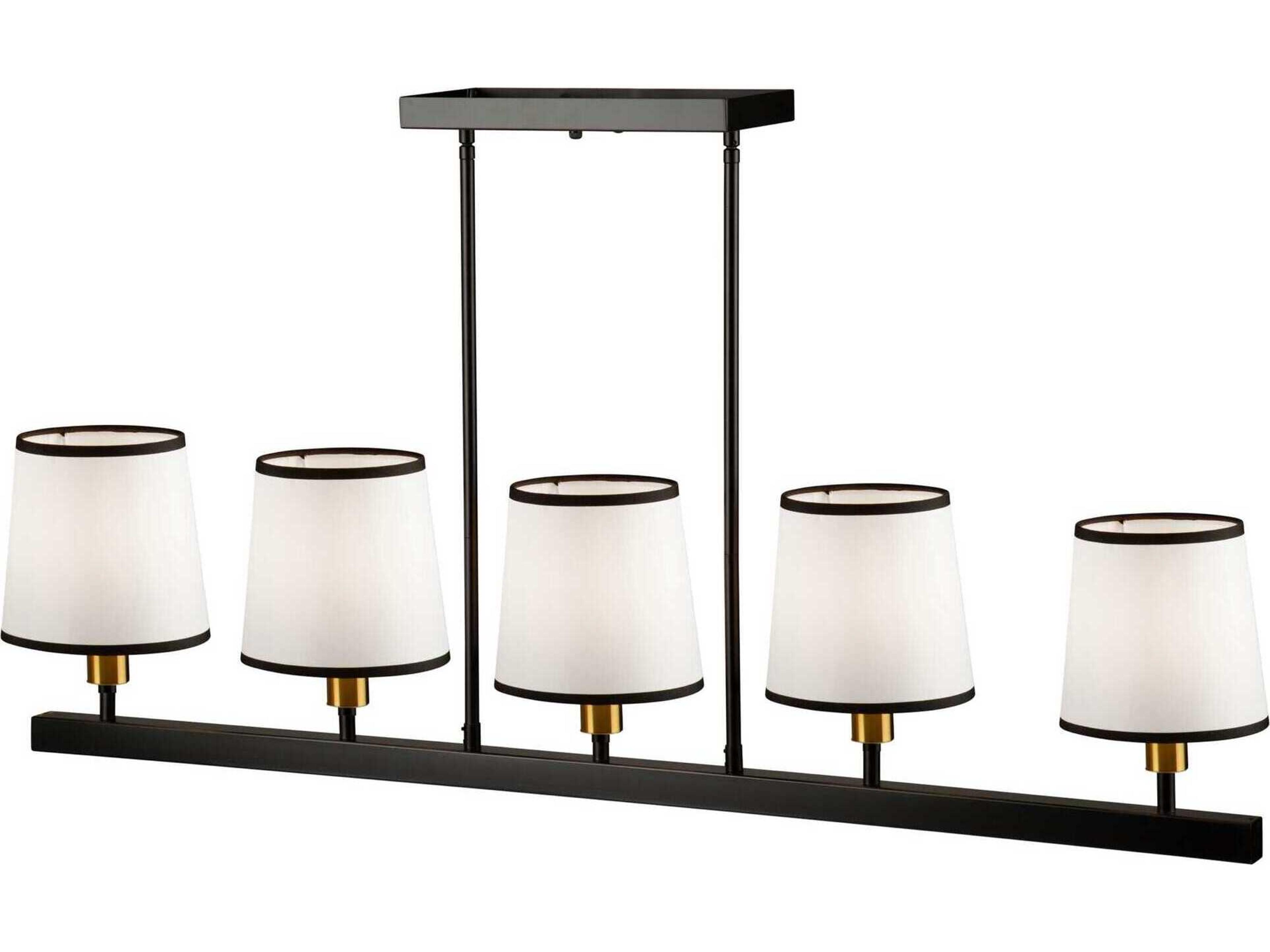 Artcraft Coco 5-Light Gold Black Empire Linear Island Pendant