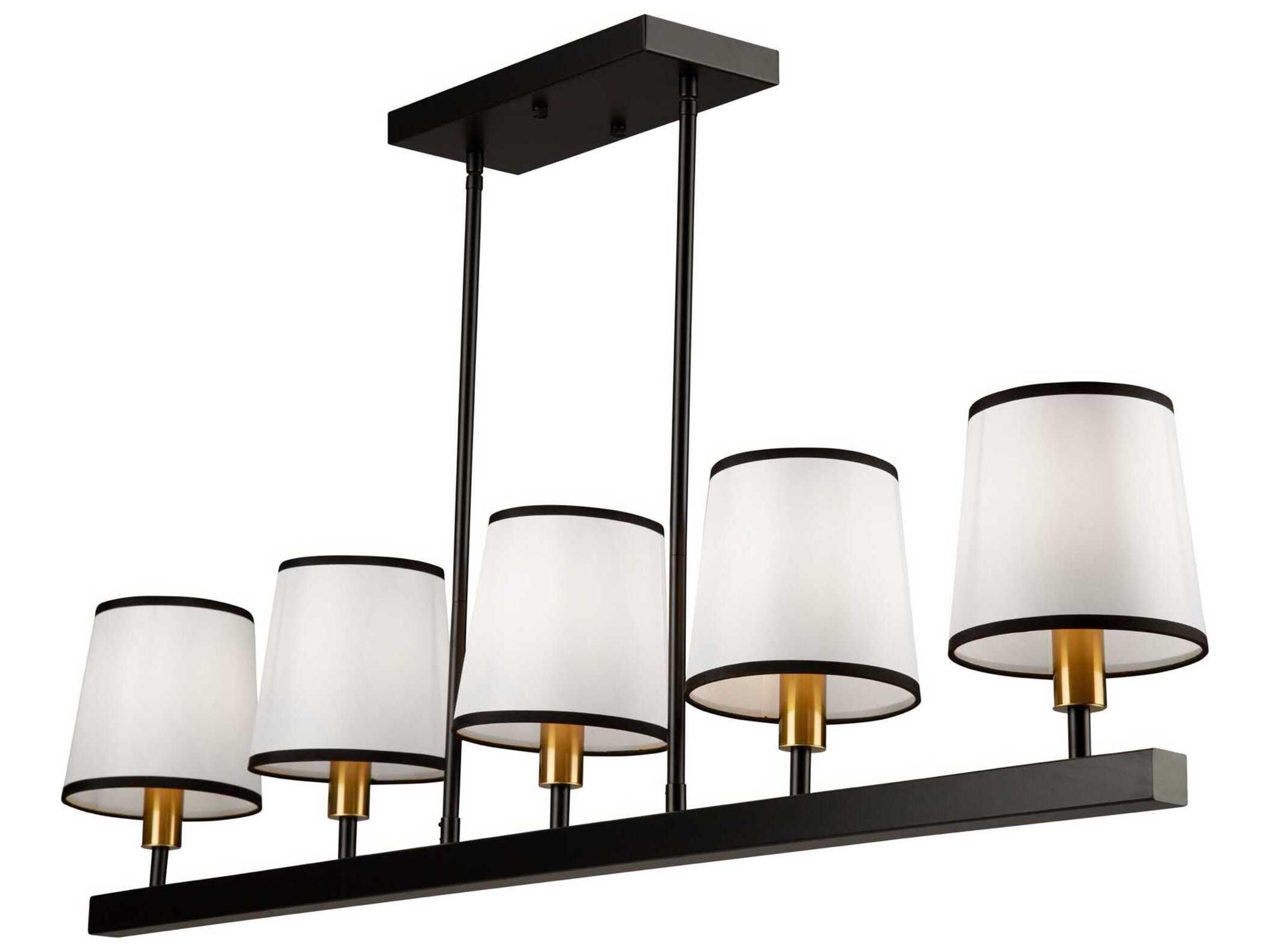 Artcraft Coco 5-Light Gold Black Empire Linear Island Pendant