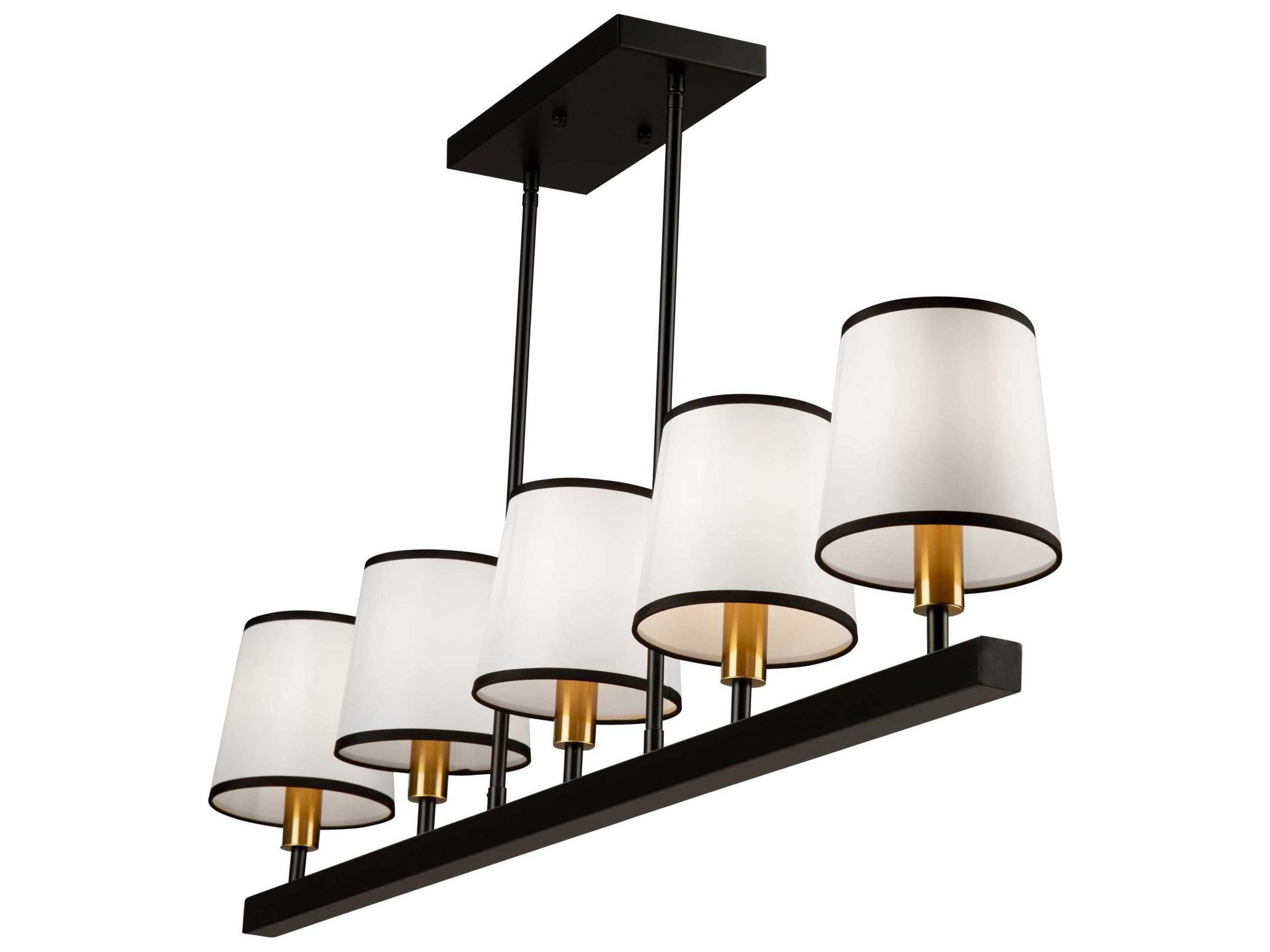 Artcraft Coco 5-Light Gold Black Empire Linear Island Pendant