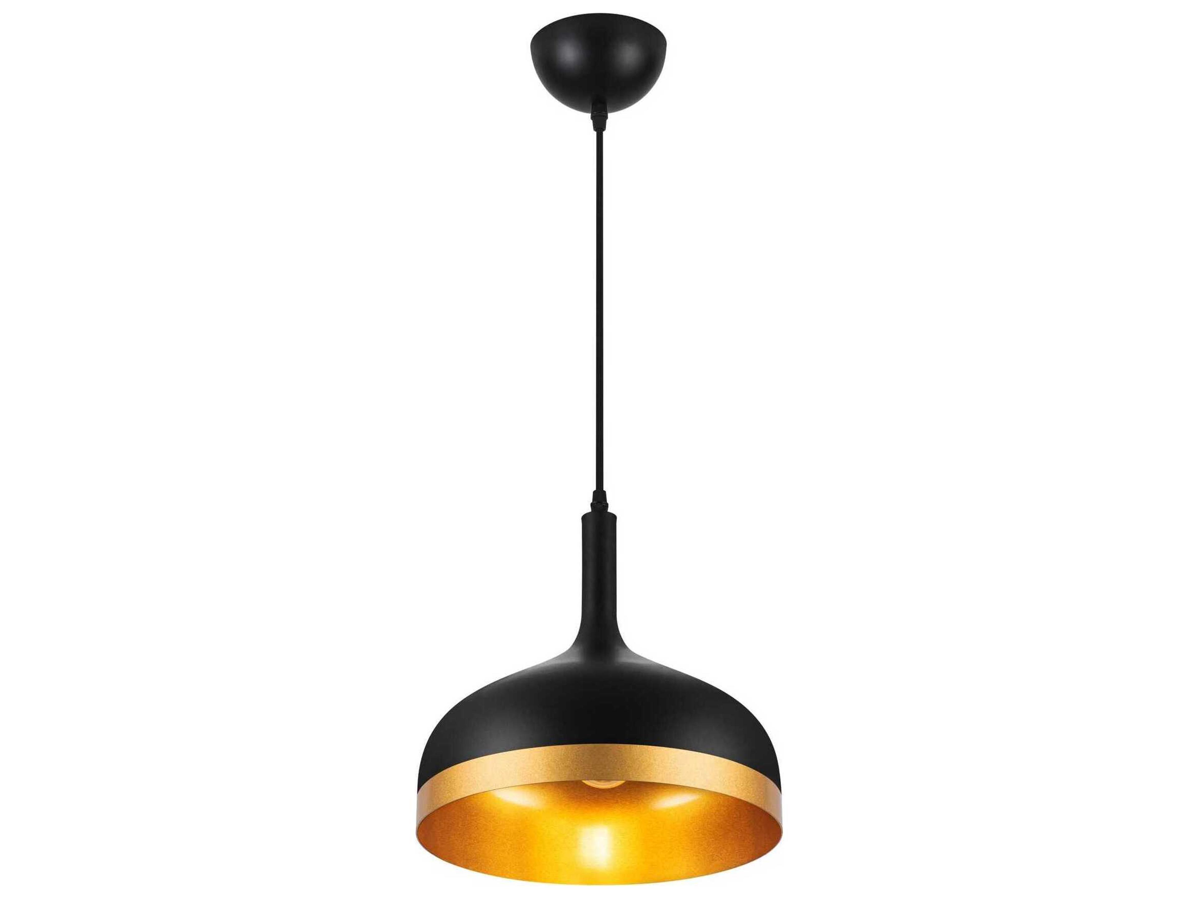 Artcraft Dash 1-Light Black Gold Mini Pendant