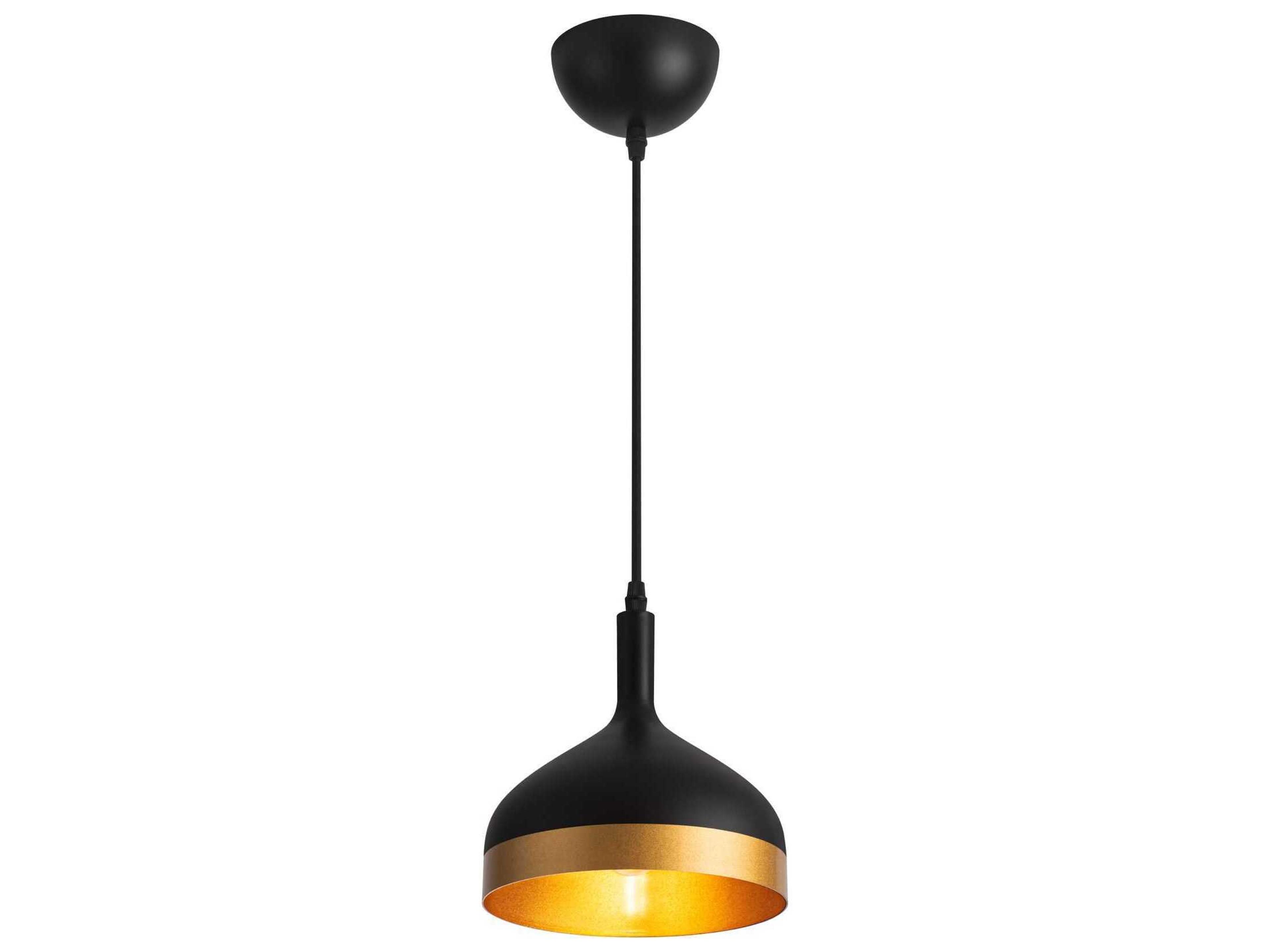 Artcraft Dash 1-Light Black Gold Mini Pendant