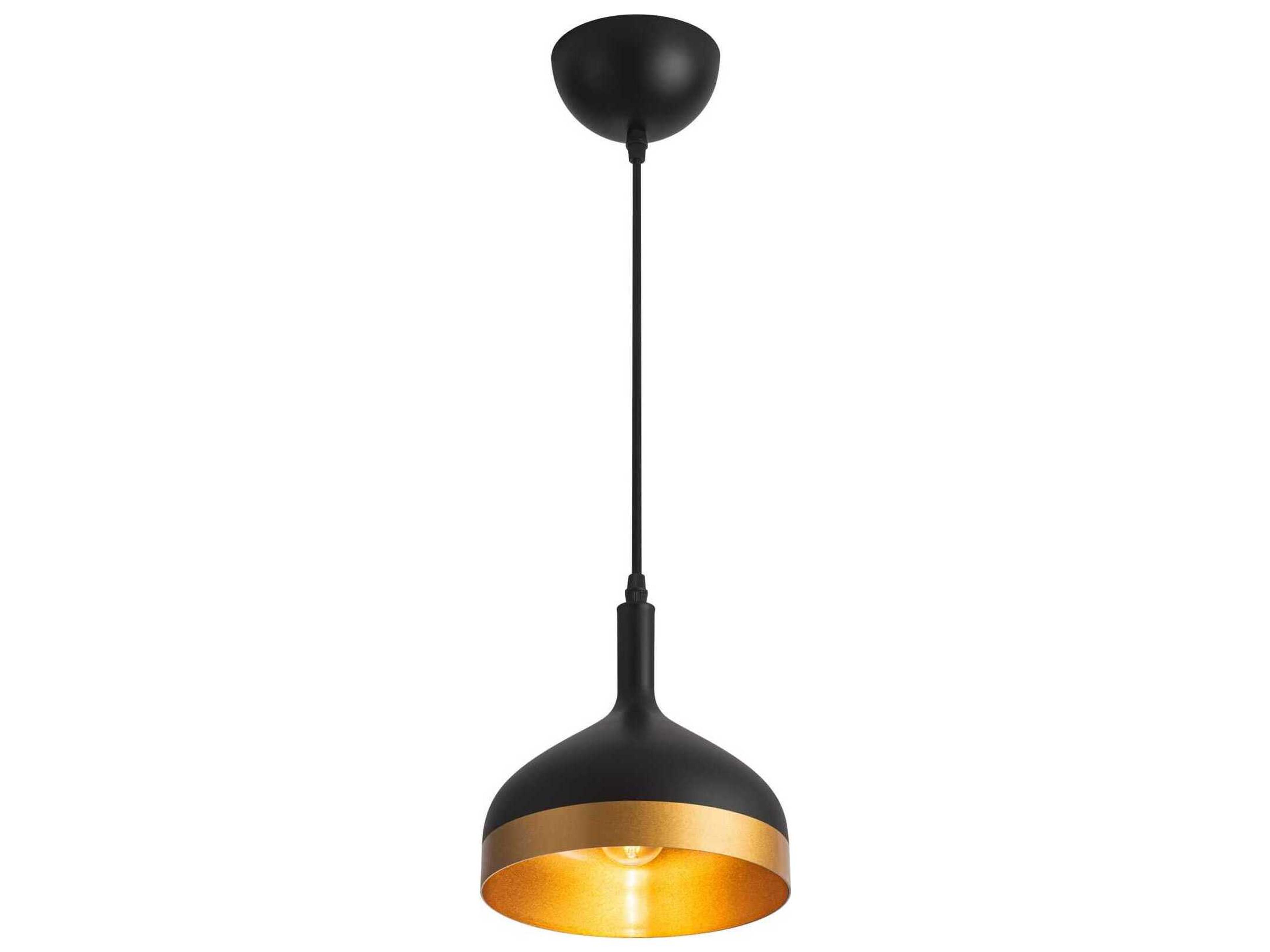 Artcraft Dash 1-Light Black Gold Mini Pendant