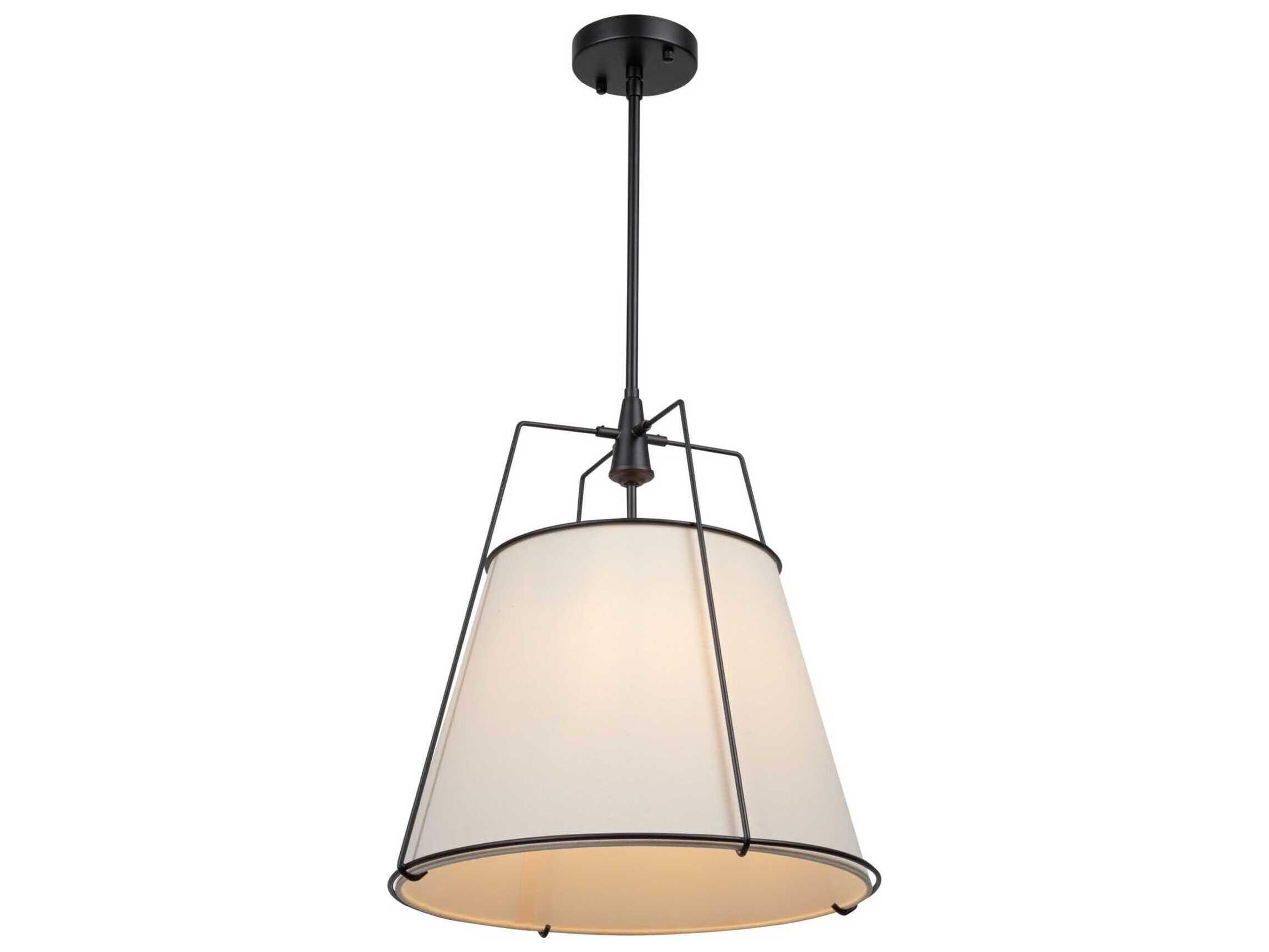Artcraft Pullman 3-Light Black Drum Pendant