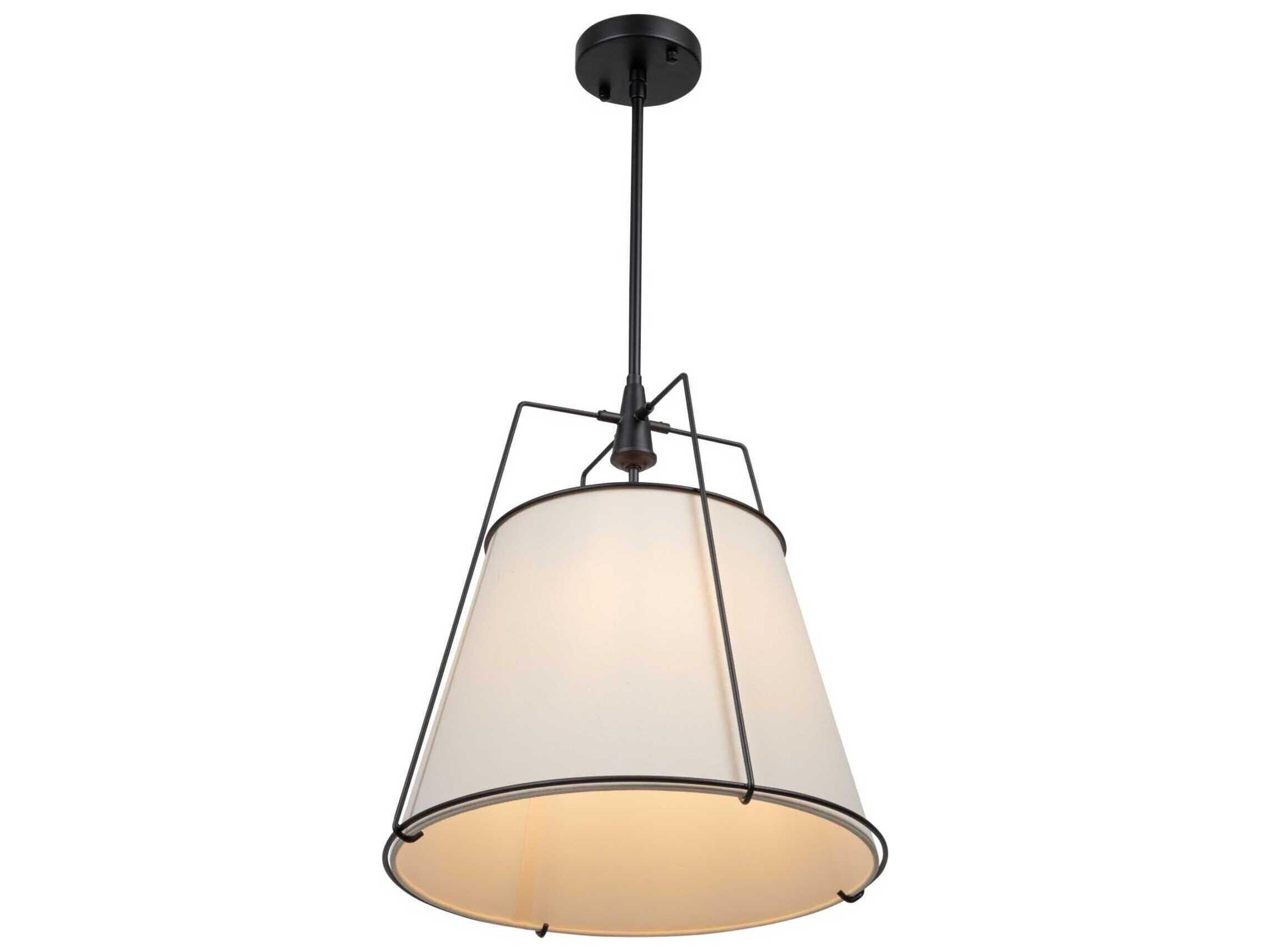 Artcraft Pullman 3-Light Black Drum Pendant