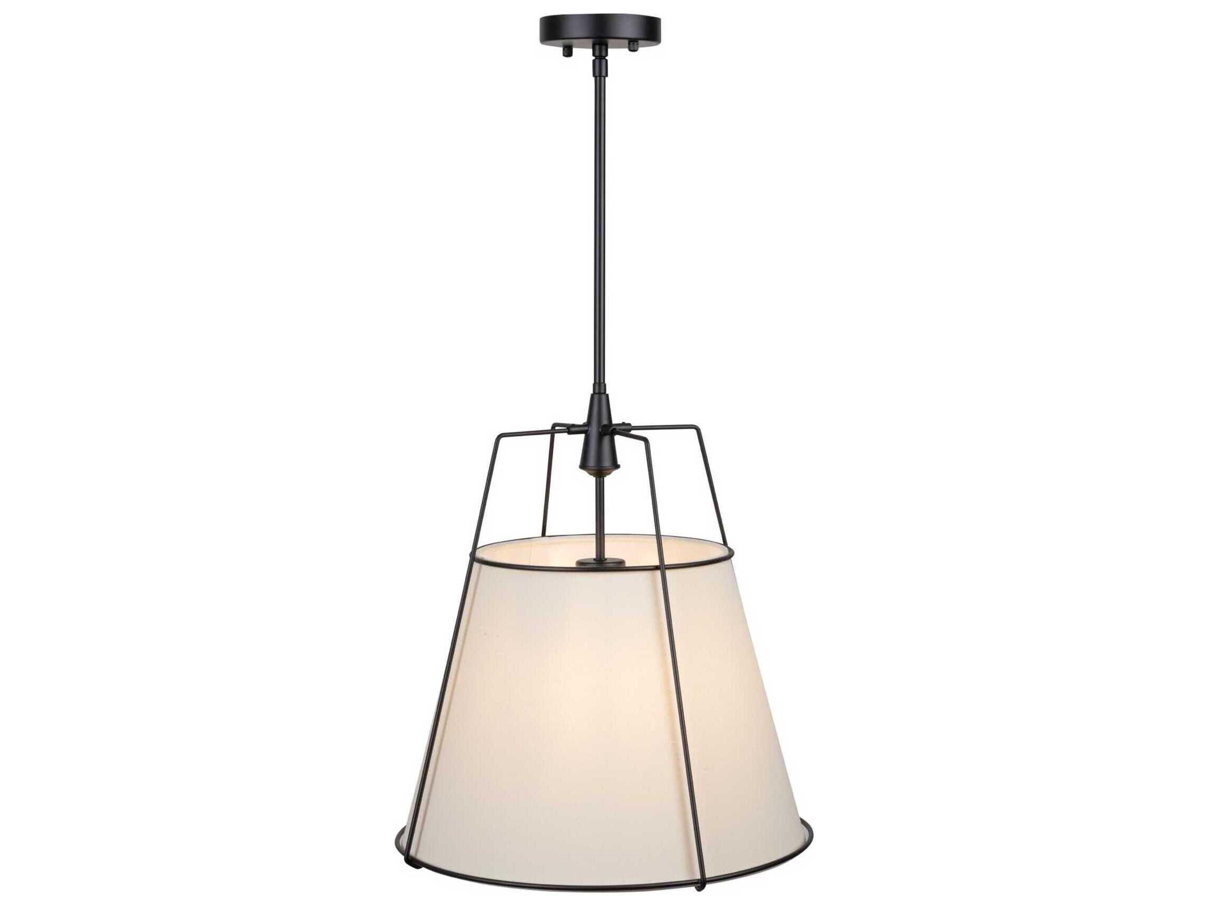 Artcraft Pullman 3-Light Black Drum Pendant