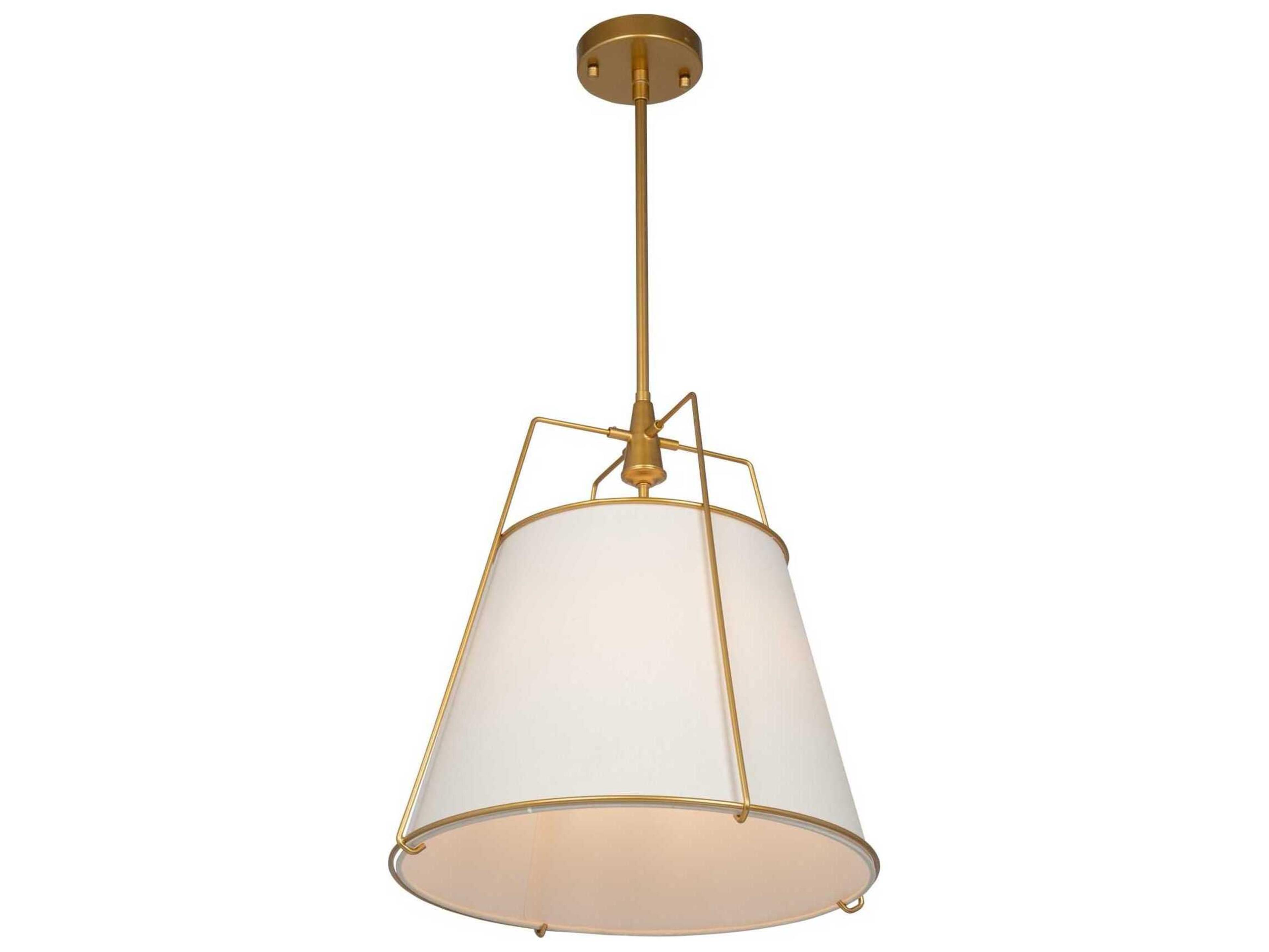 Artcraft Pullman 3-Light Brass Drum Pendant