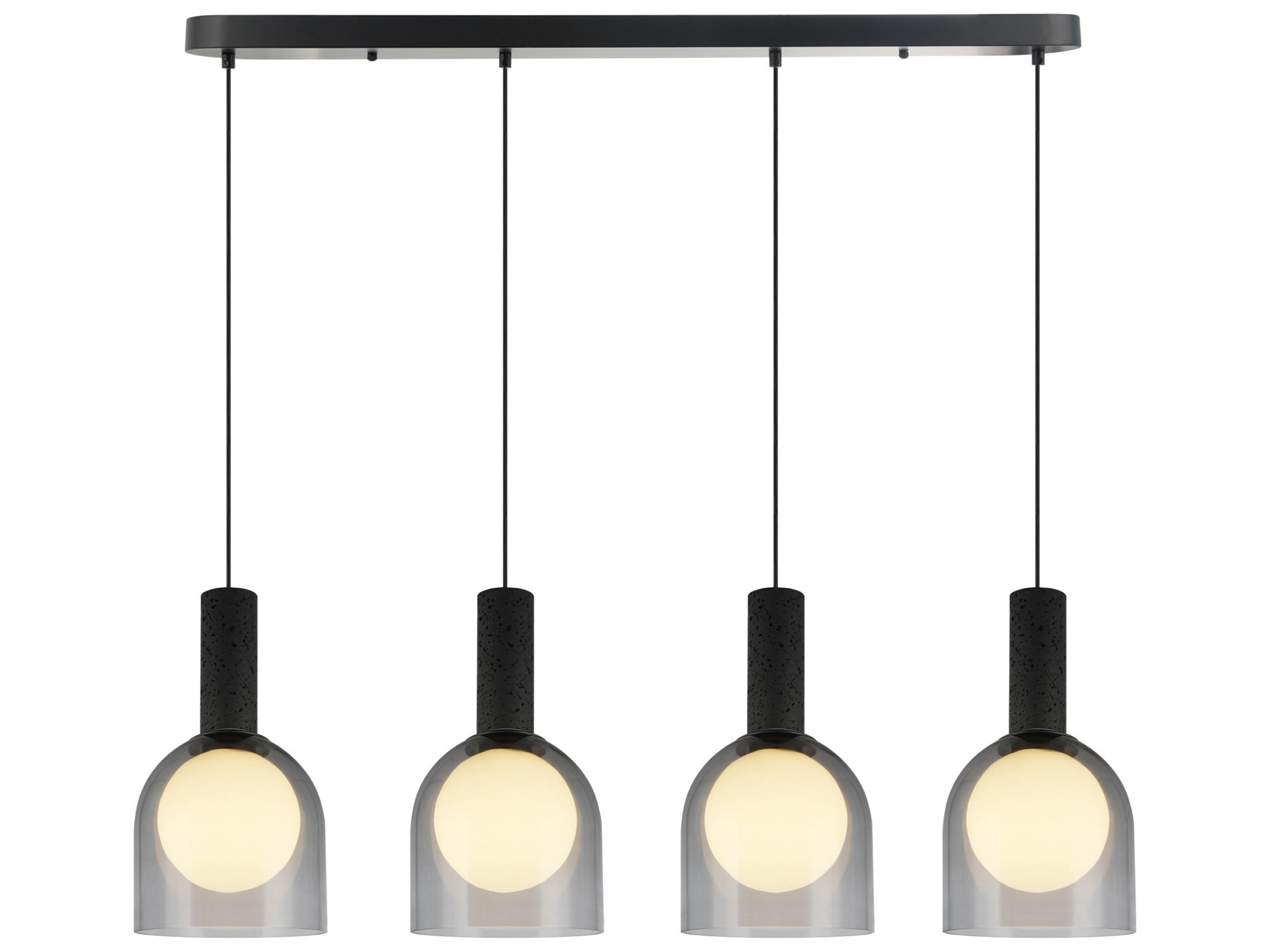 Juna Linear Chandelier Modern Black Island Light