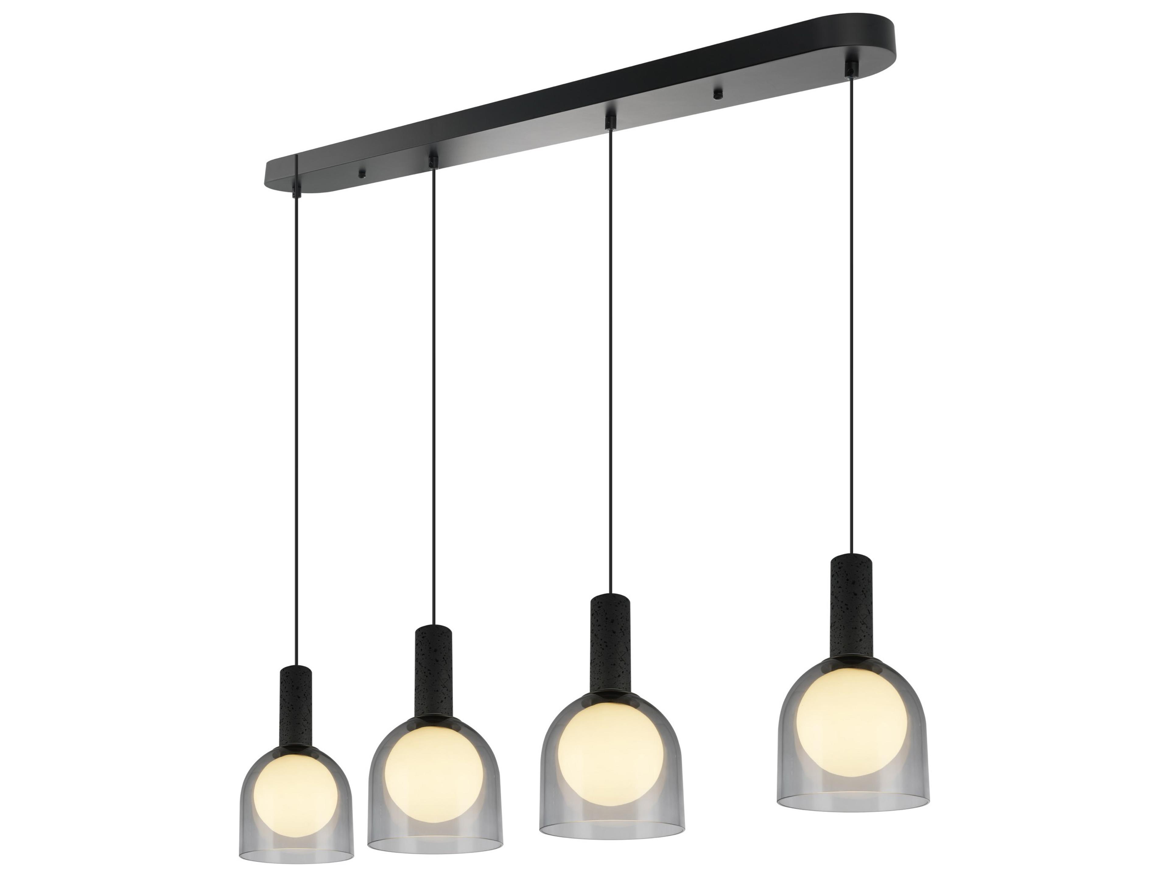 Artcraft Juna 4-Light Black Globe Island Pendant