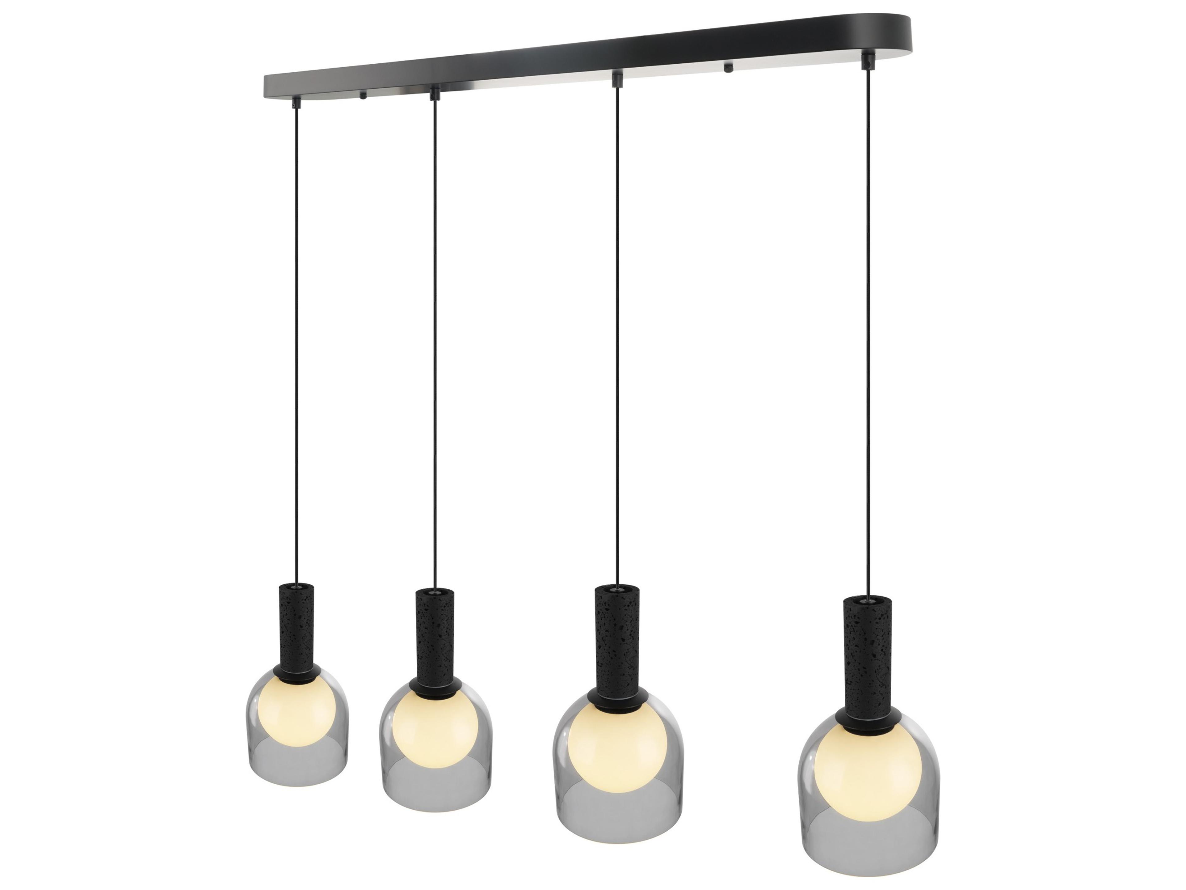 Artcraft Juna 4-Light Black Globe Island Pendant