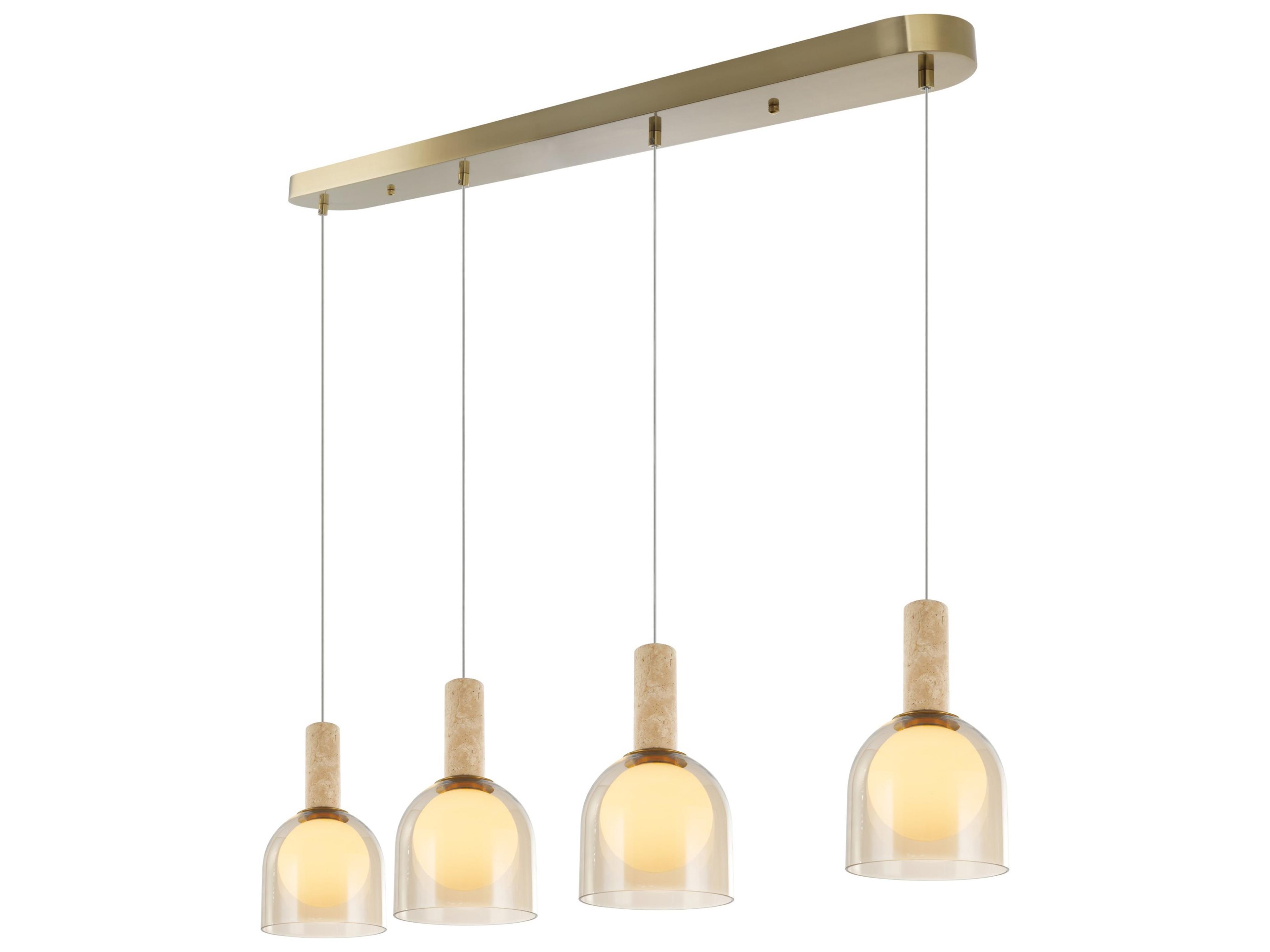 Artcraft Juna 4-Light Brass Dome Globe Pendant