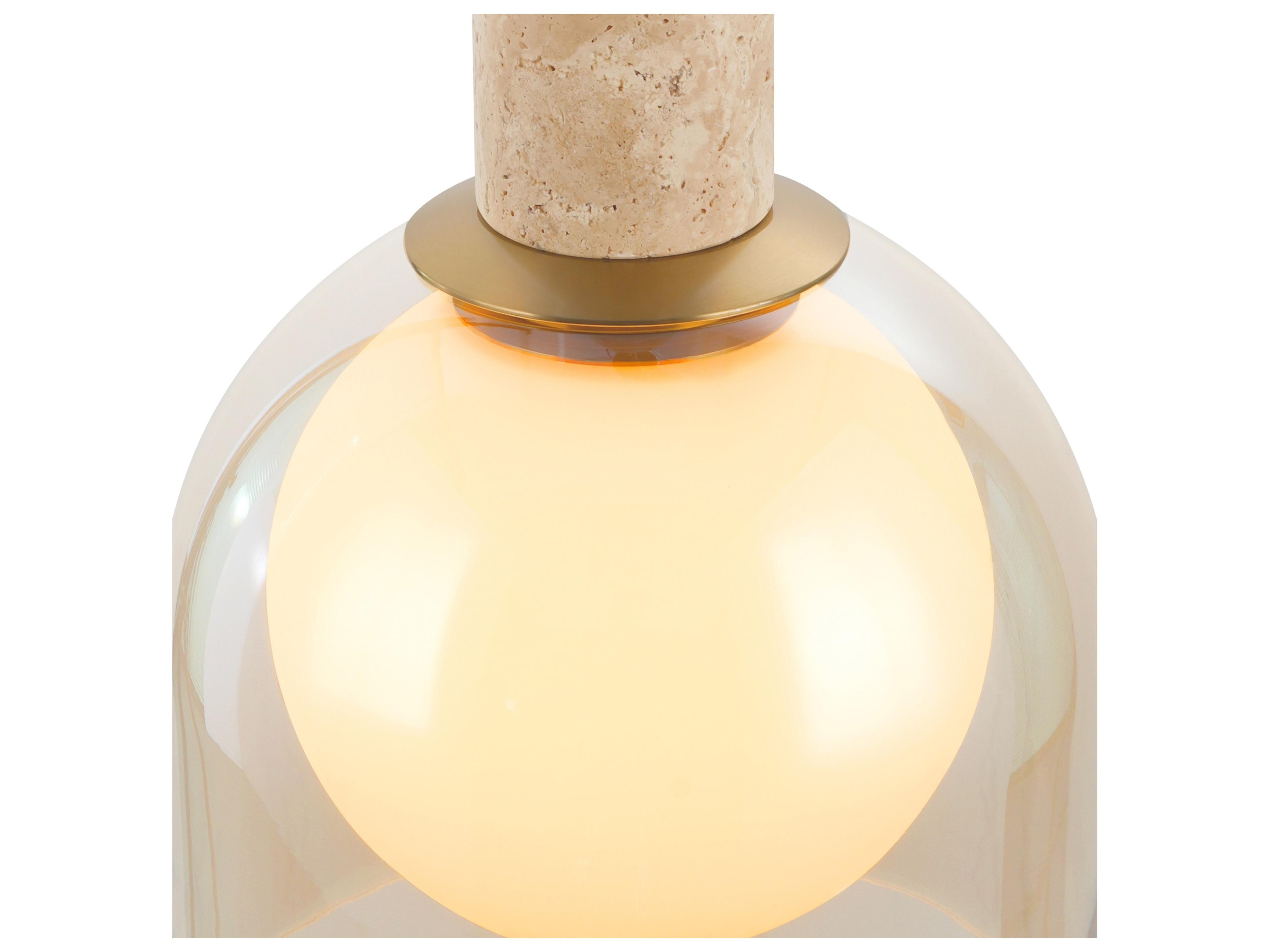 Artcraft Juna 4-Light Brass Dome Globe Pendant