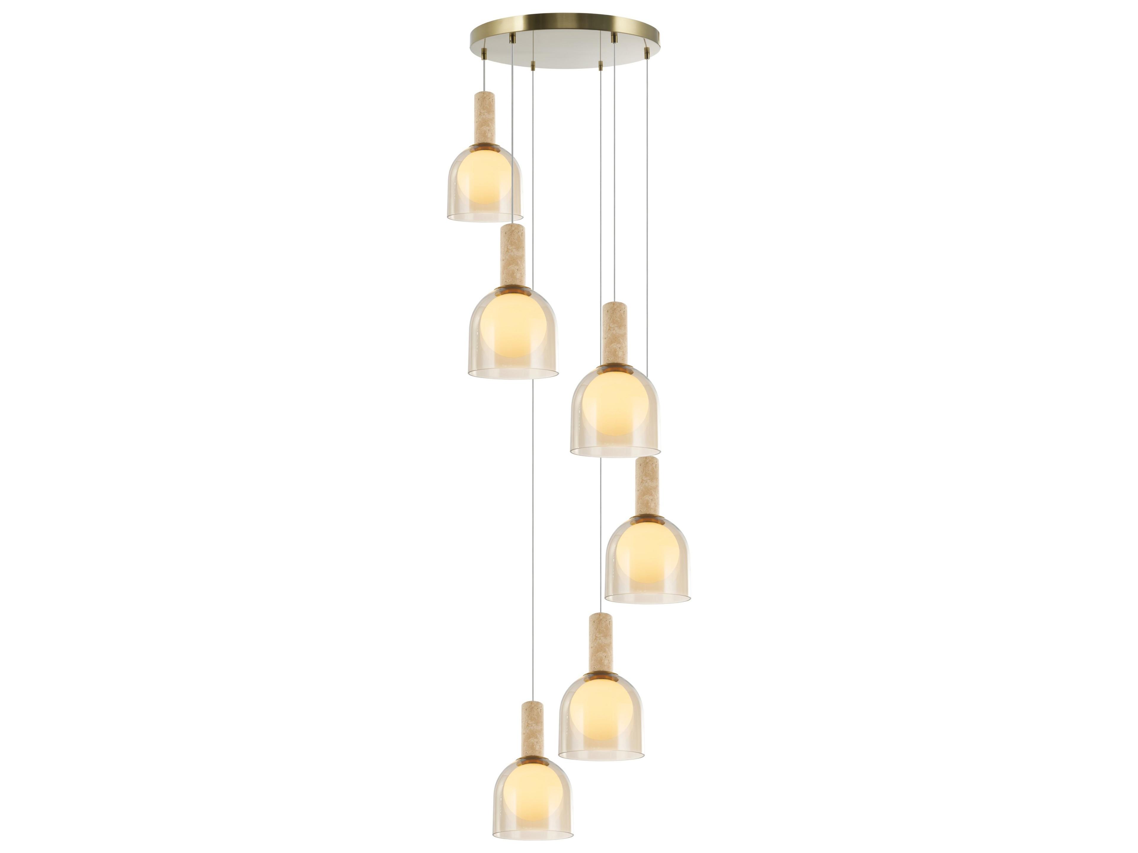 Artcraft Juna 6-Light Brass Globe Round Pendant