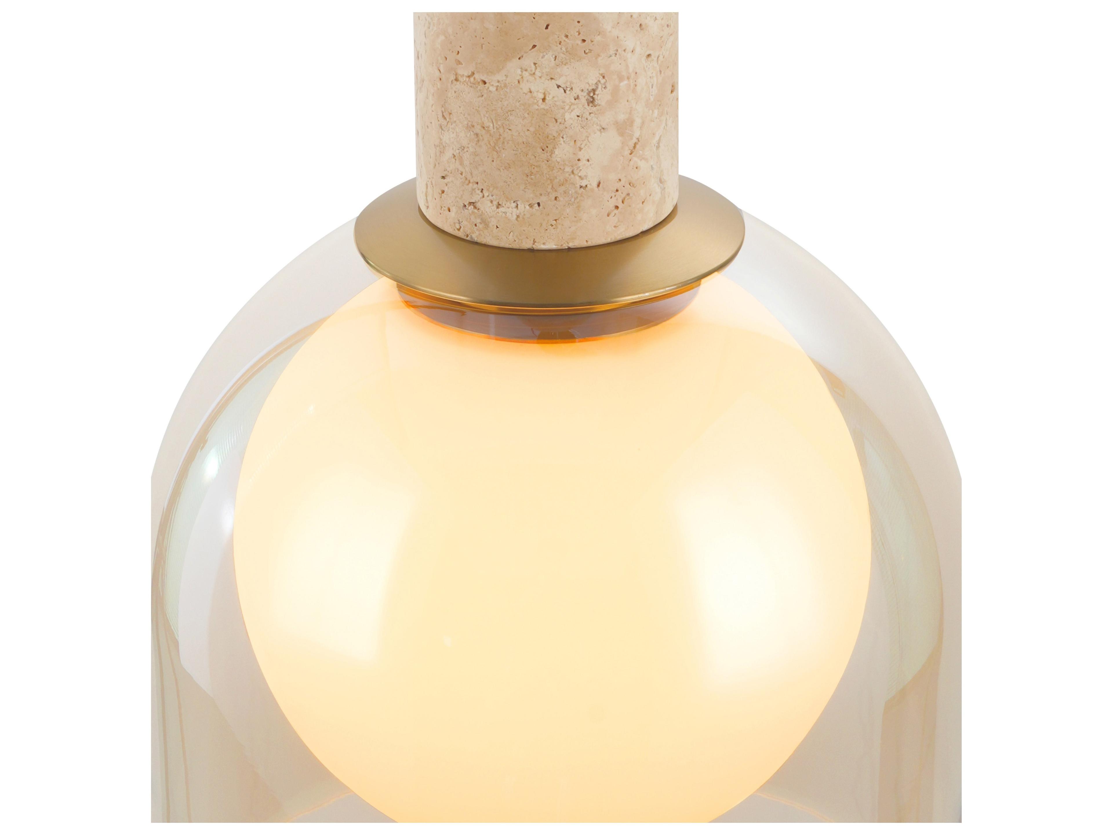 Artcraft Juna 6-Light Brass Globe Round Pendant