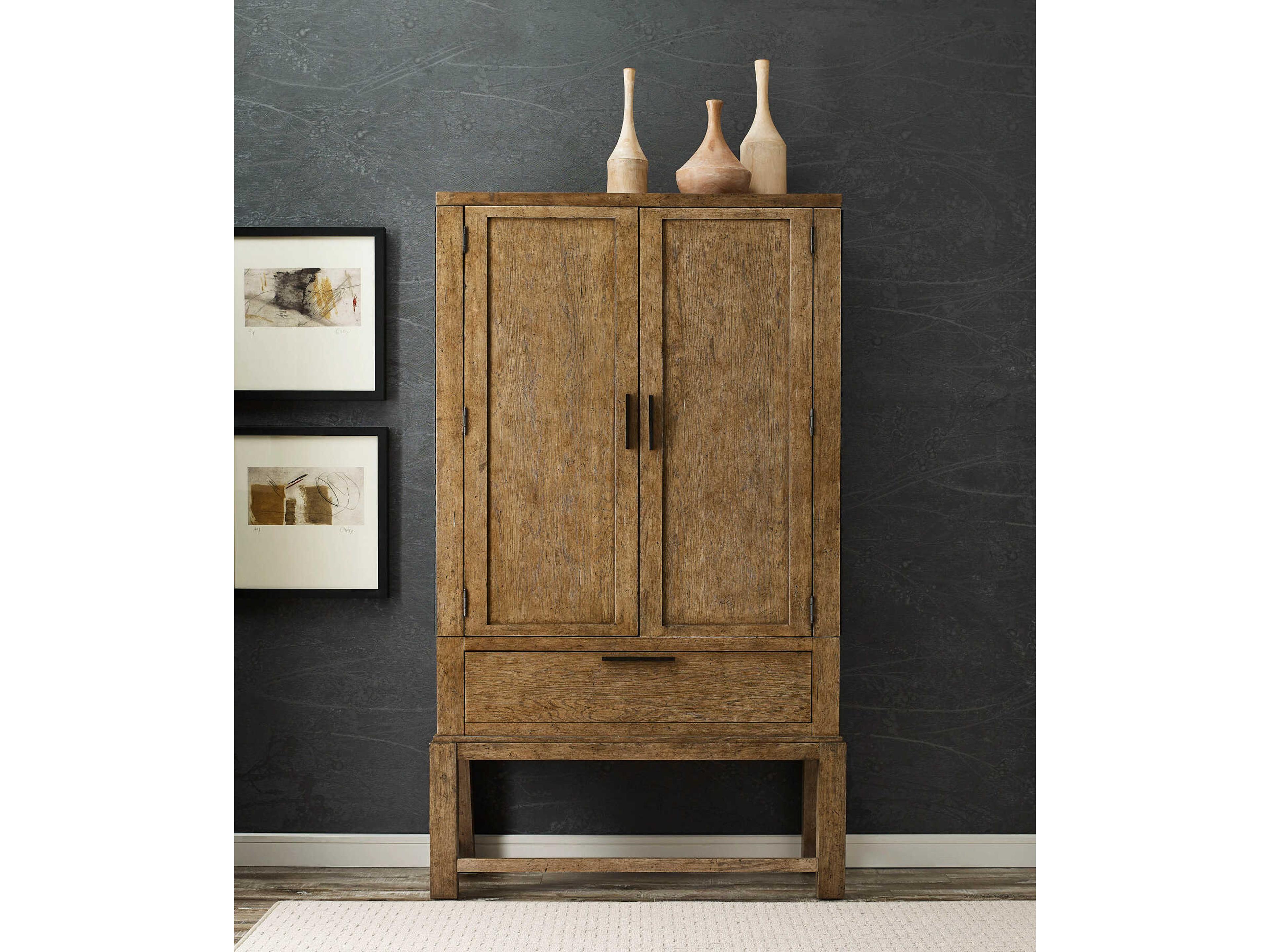 American Drew Skyline Brook Smoke Brown Hardwood Wardrobe Armoire
