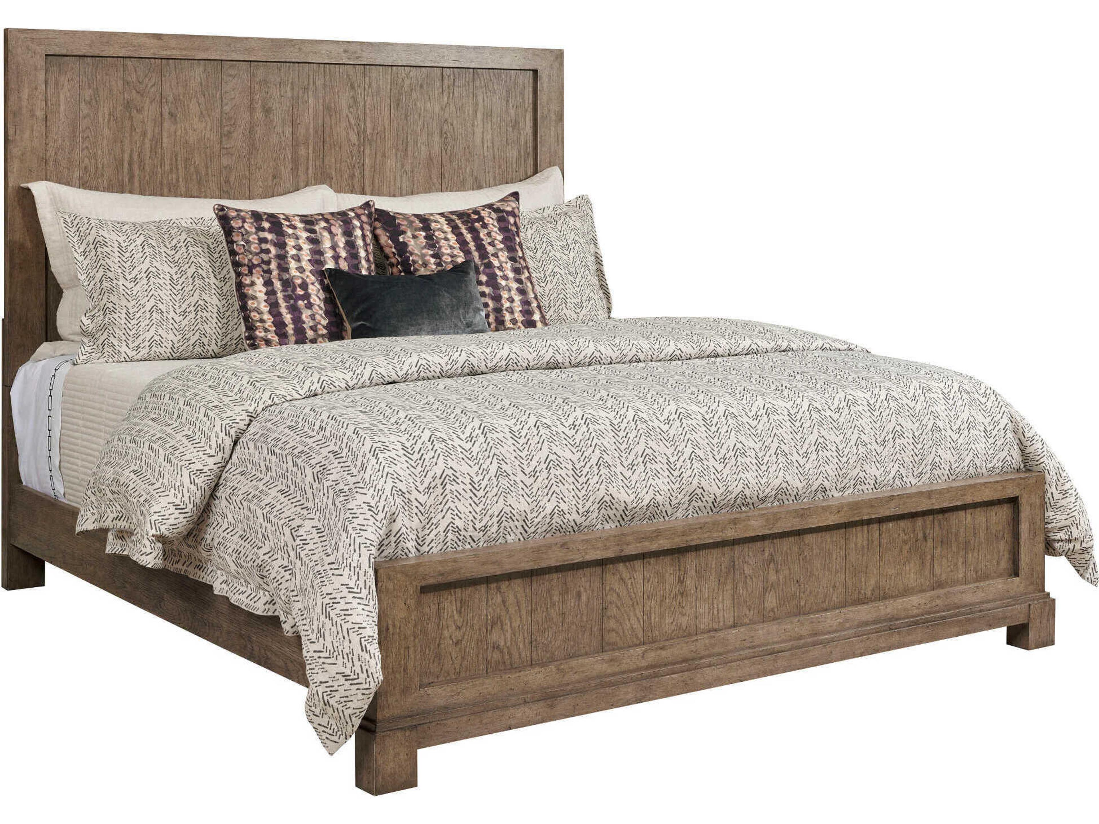 Skyline Trenton Smoke Brown Hardwood Wood King Panel Bed