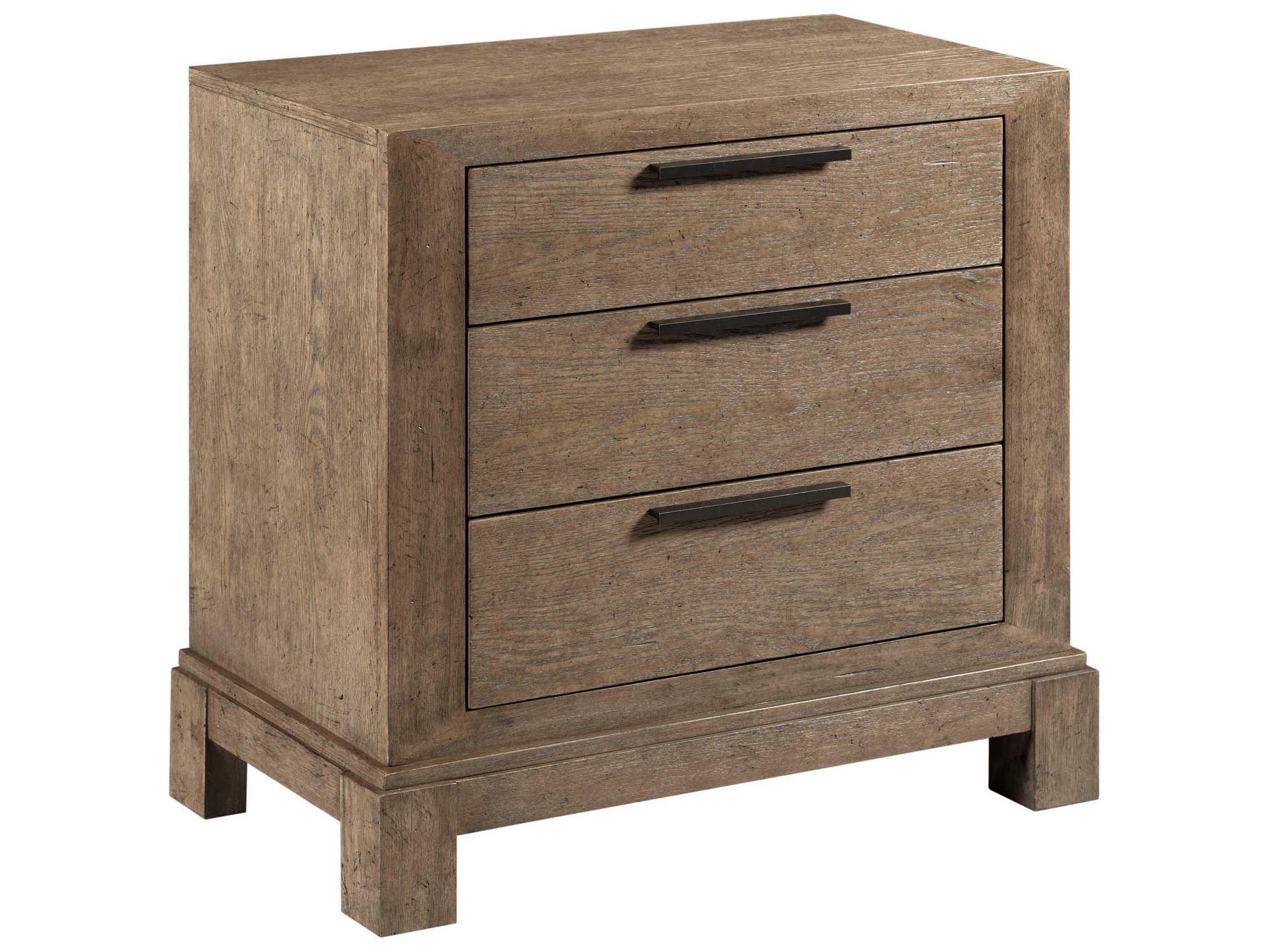 Skyline Hollins 3-Drawers Brown Hardwood Nightstand