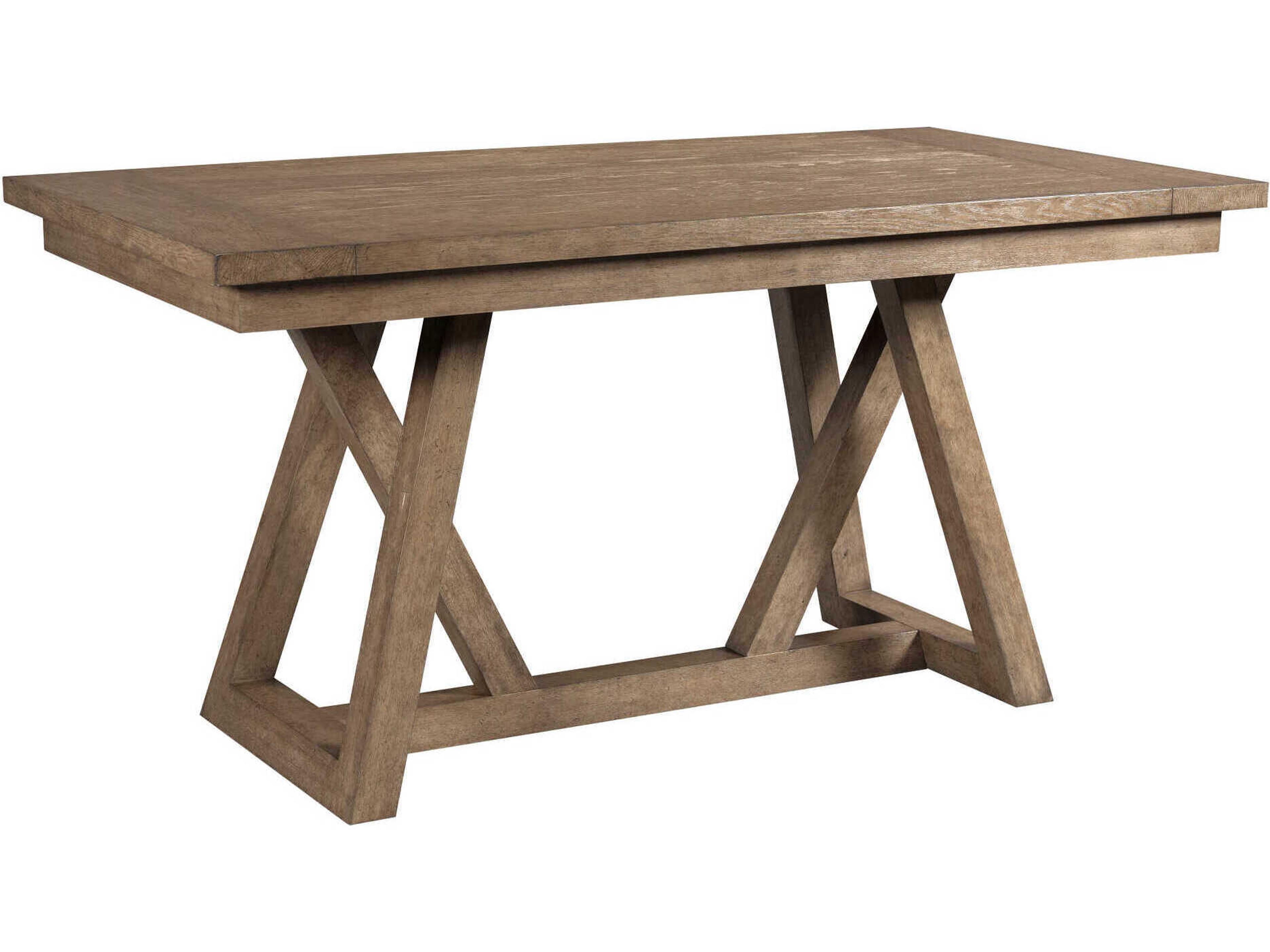 Skyline Clover Rectangular Wood Smoke Dining Table