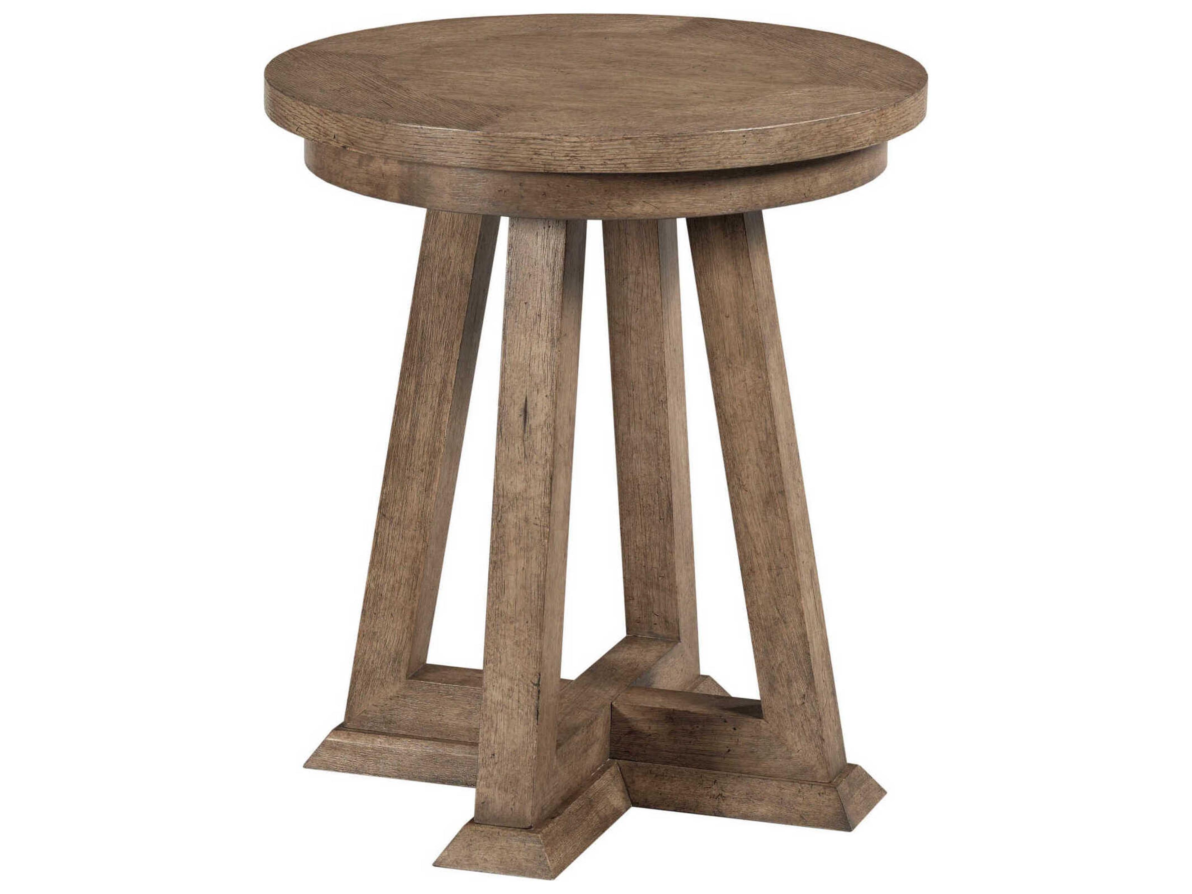 Skyline Evans Round Wood Smoke End Table