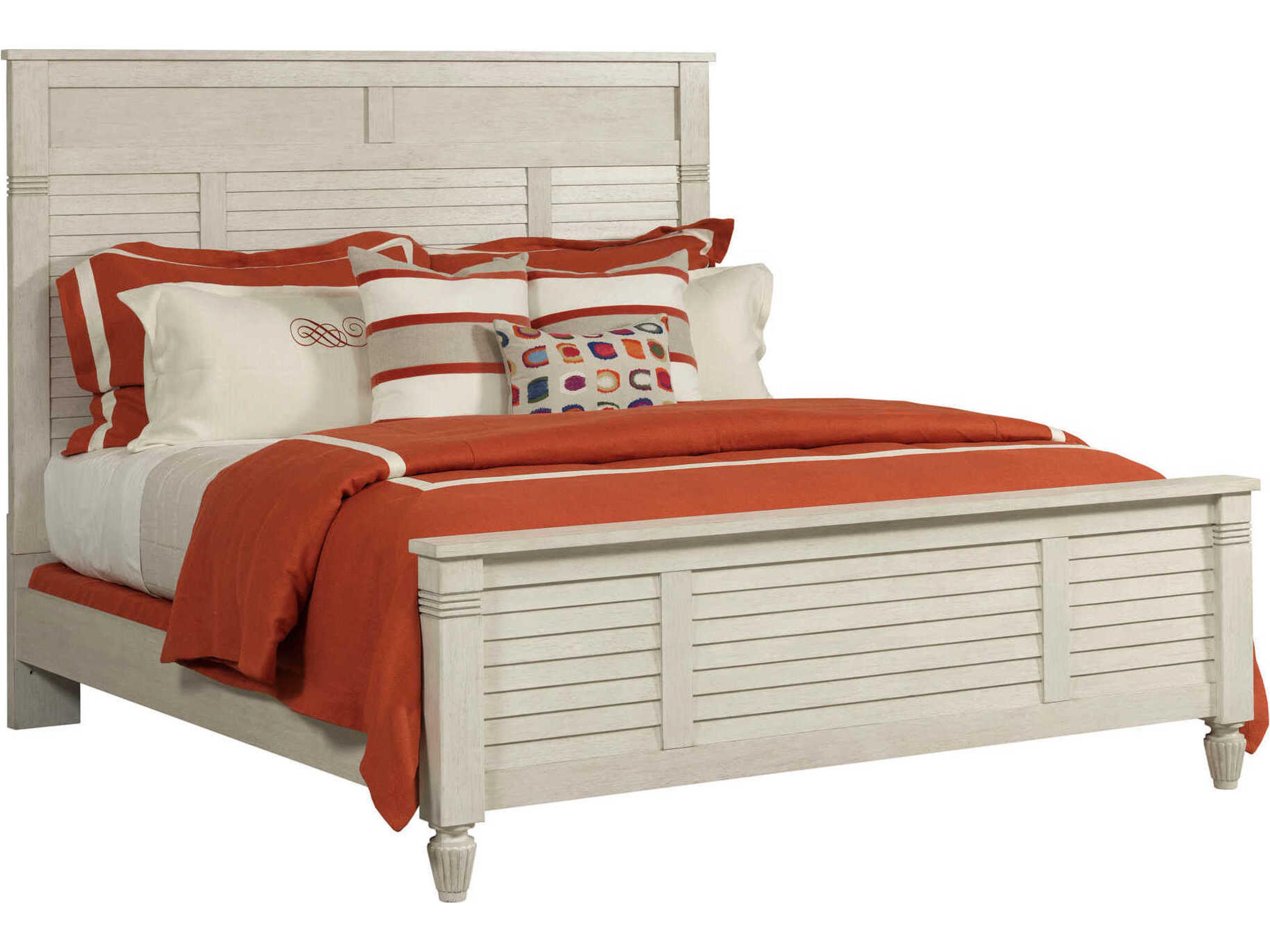 Grand Bay Acadia Egret White Hardwood Wood Queen Panel Bed