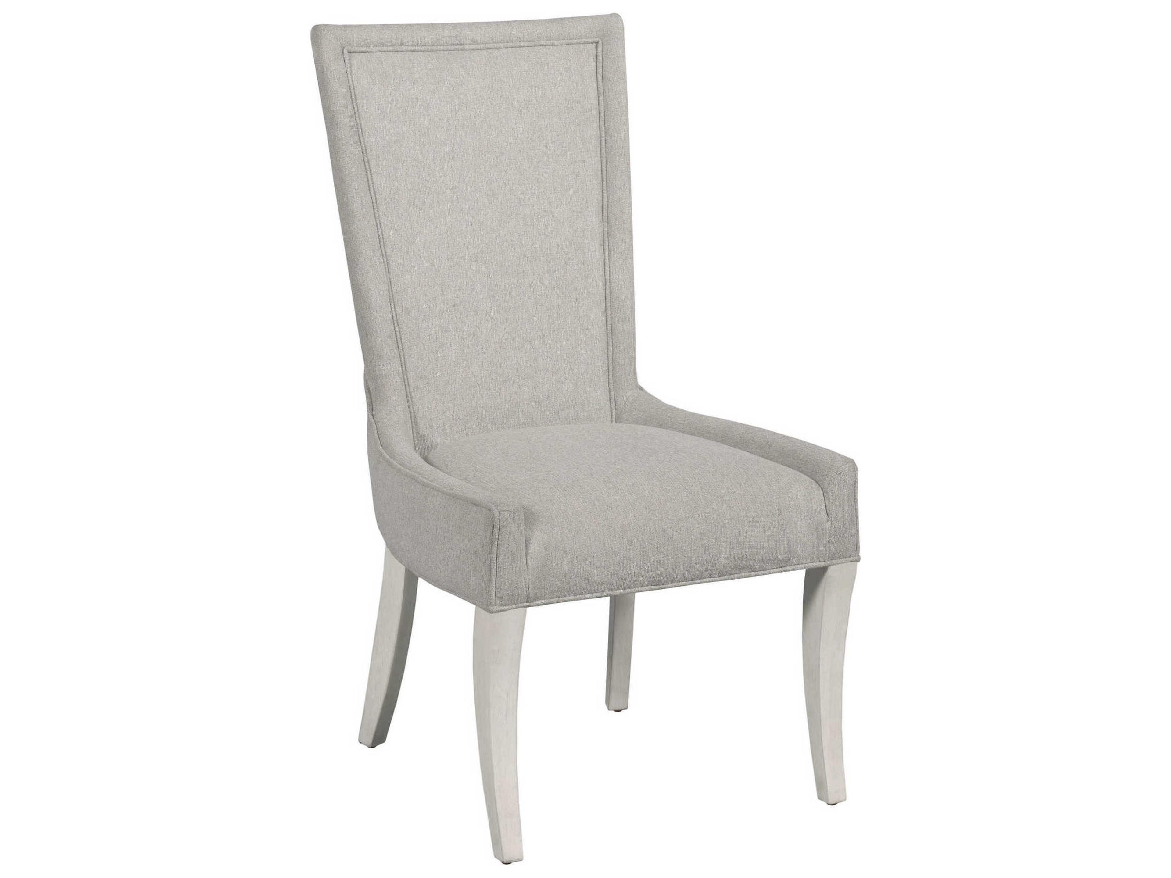 Harmony Maxine Oak Wood Gray Upholstered Armless Dining Chair