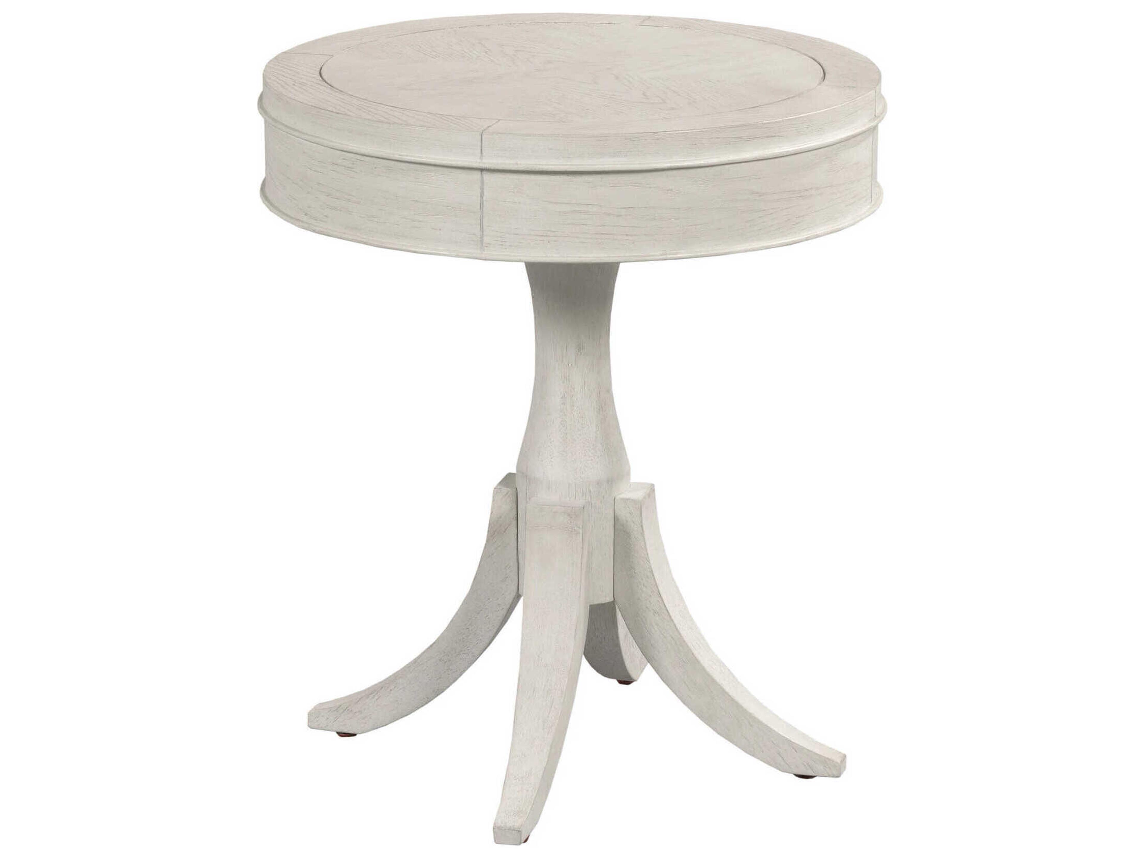 Harmony Marcella Round Wood Eggshell End Table