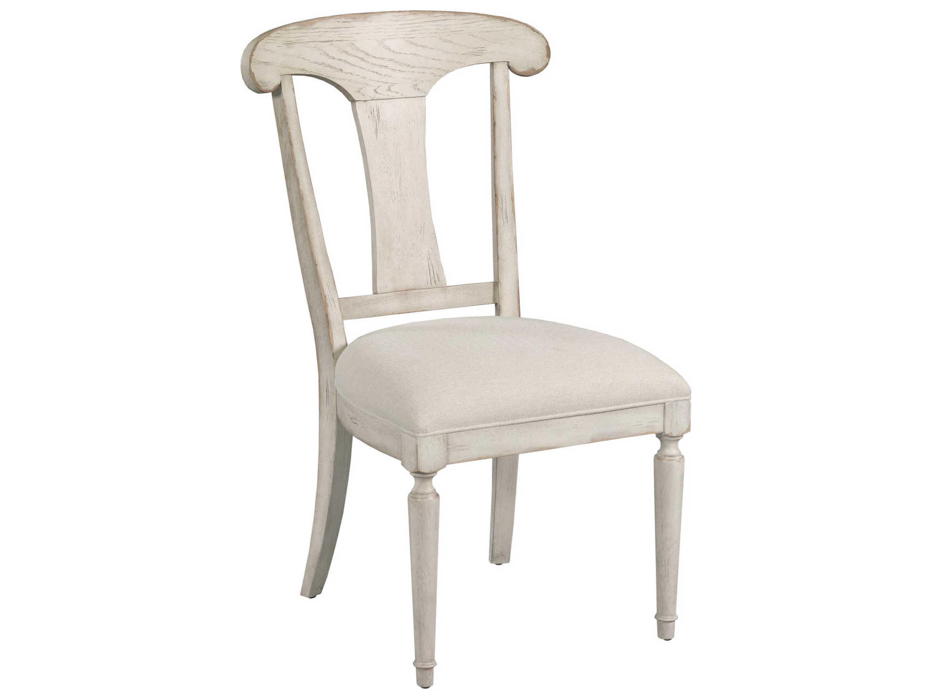 Cambric Maeve Hardwood White Upholstered Armless Dining Chair