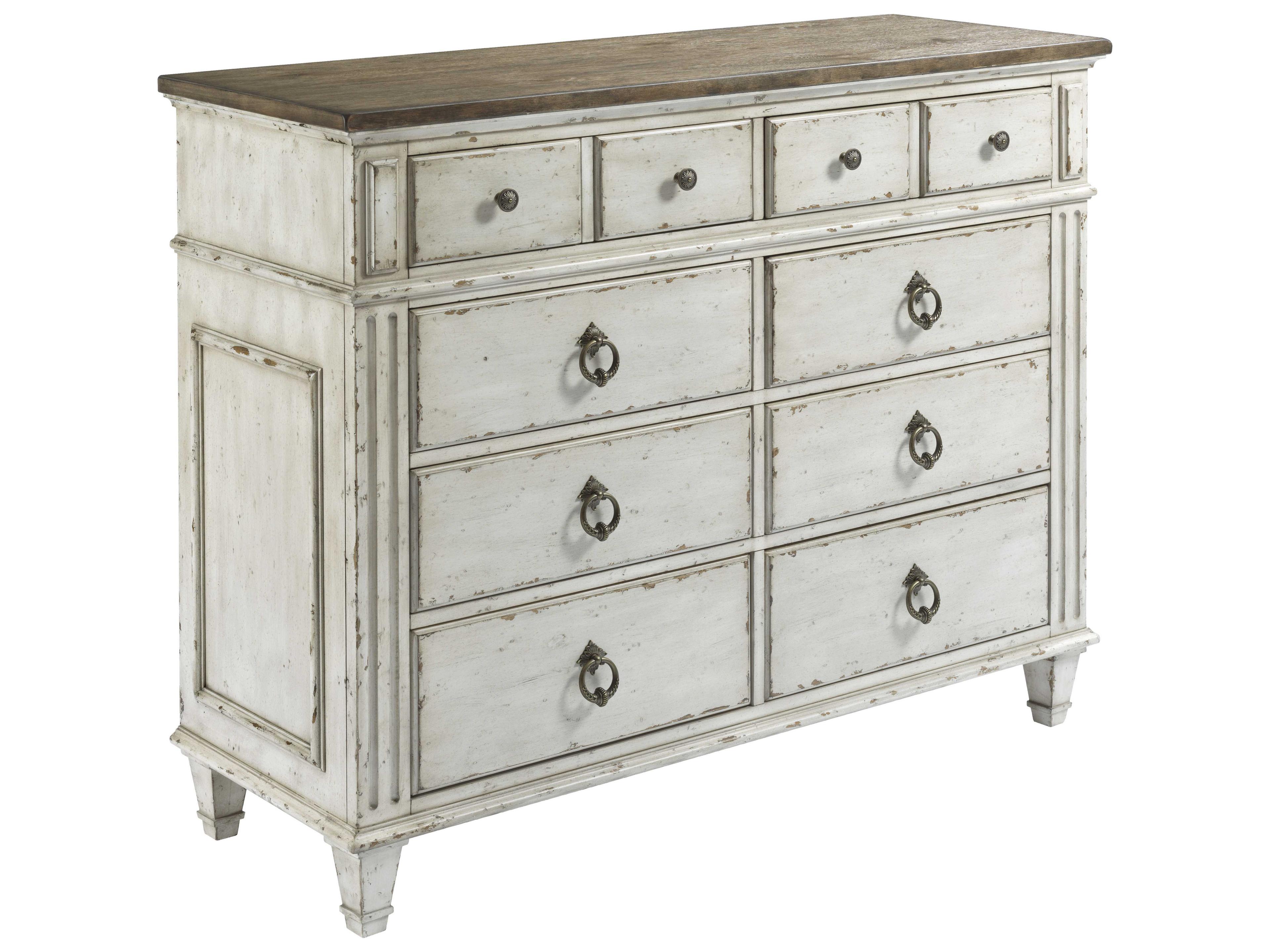 Southbury 8-Drawer Bureau Wirebrushed Oak in Fossil and Parchment