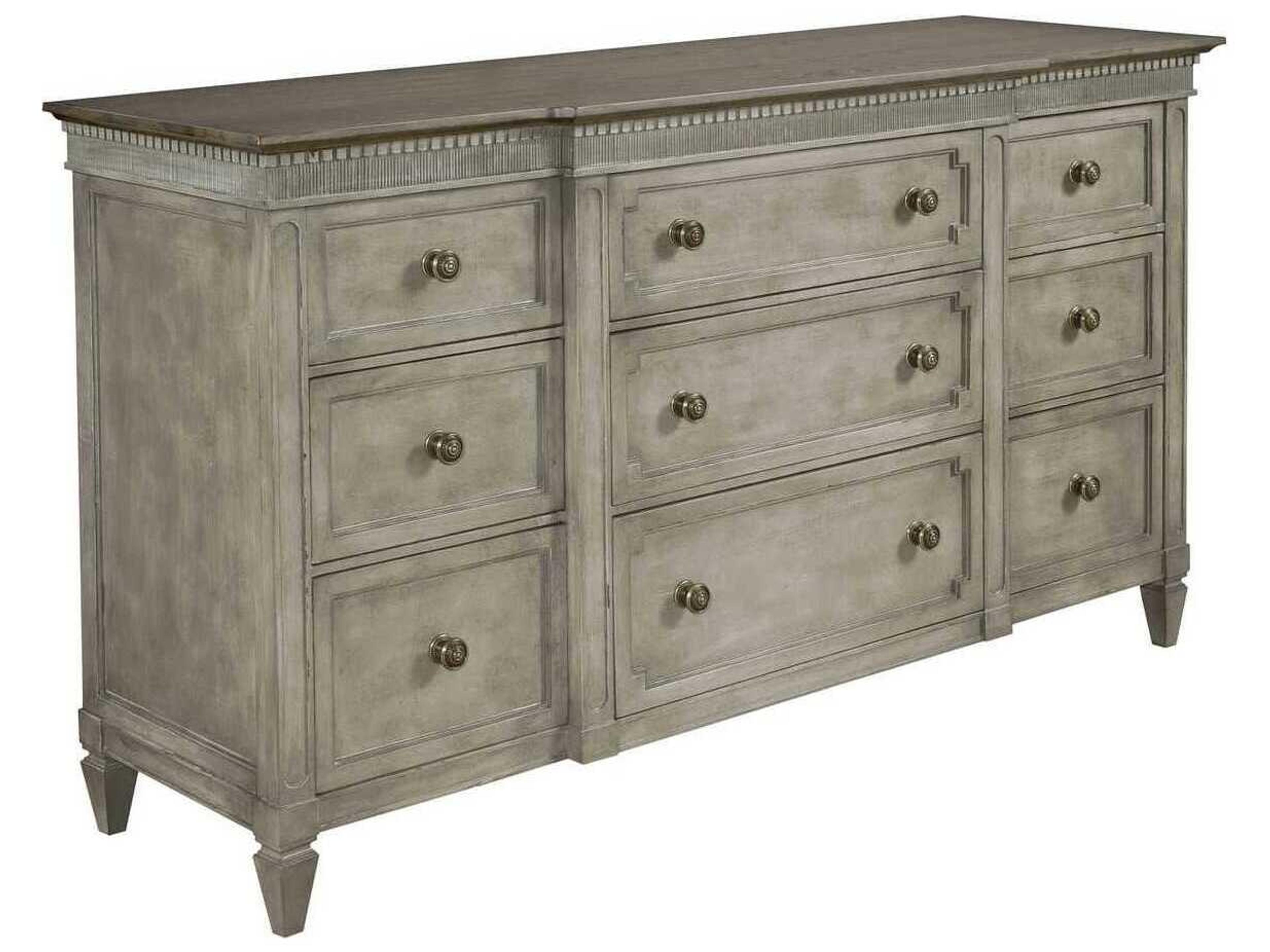 Savona Stockholm Gray Elm Wood 9-Drawers Dresser