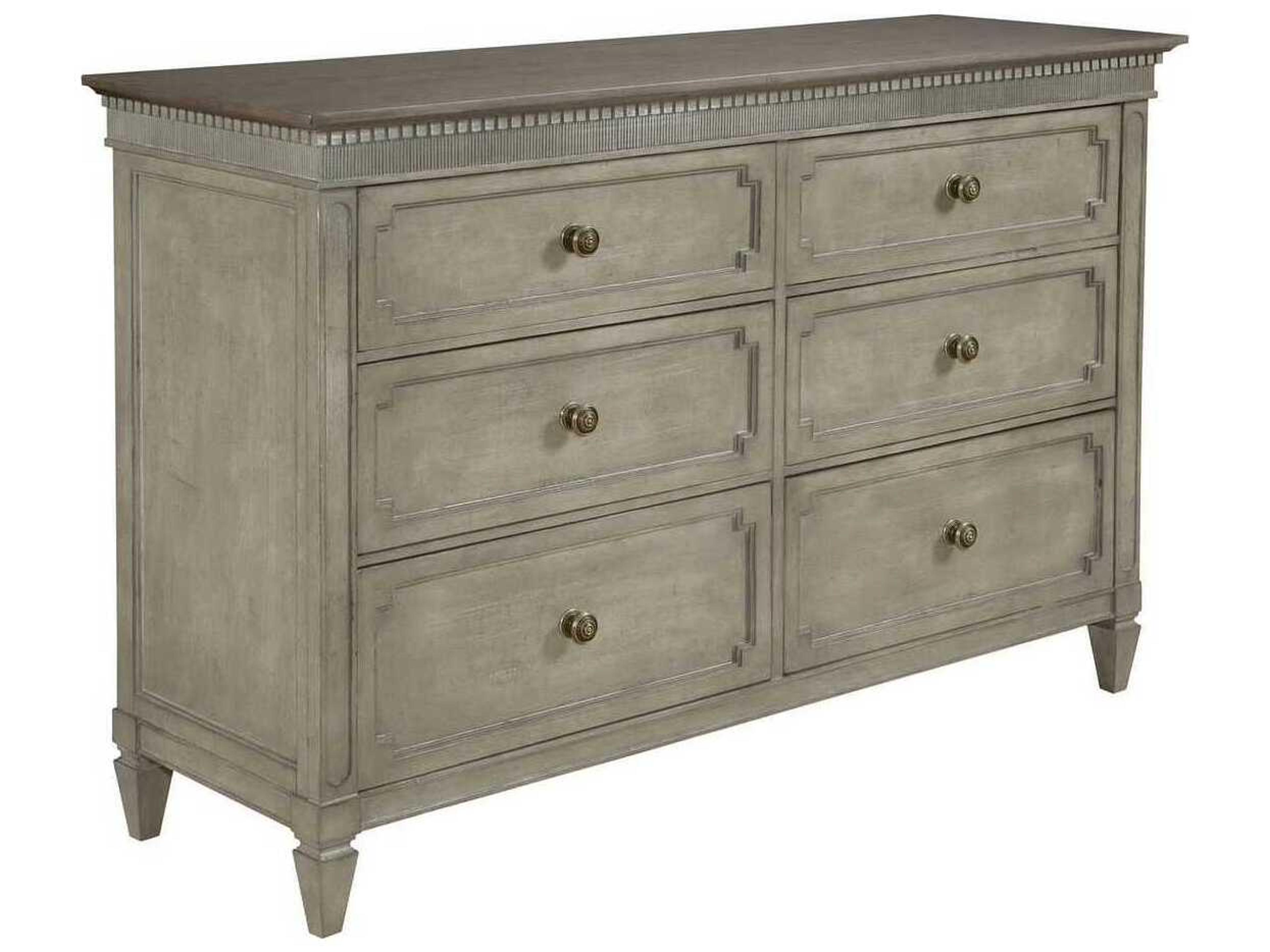 Savona Gustav 6-Drawers Gray Elm Wood Double Dresser